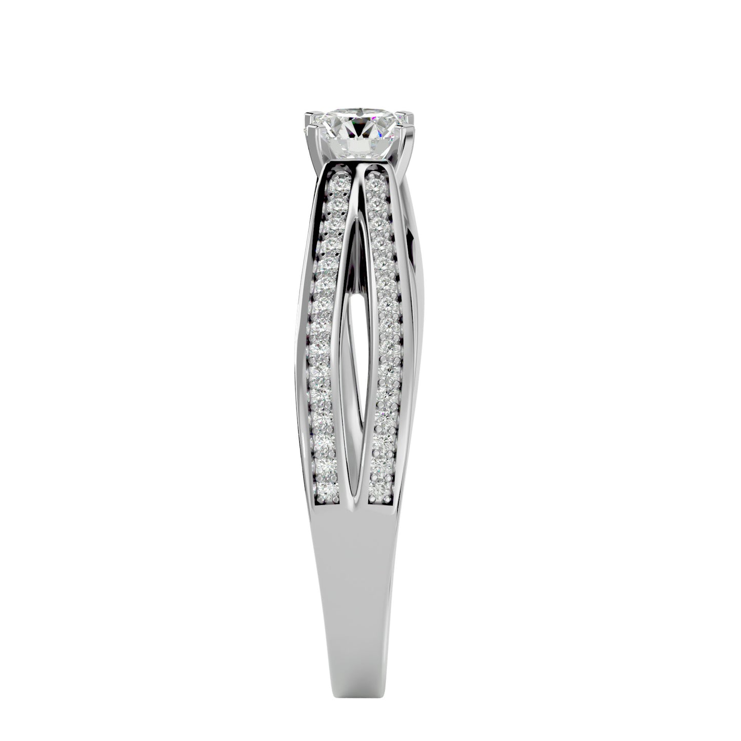 Carnation split shank diamond engagement ring
