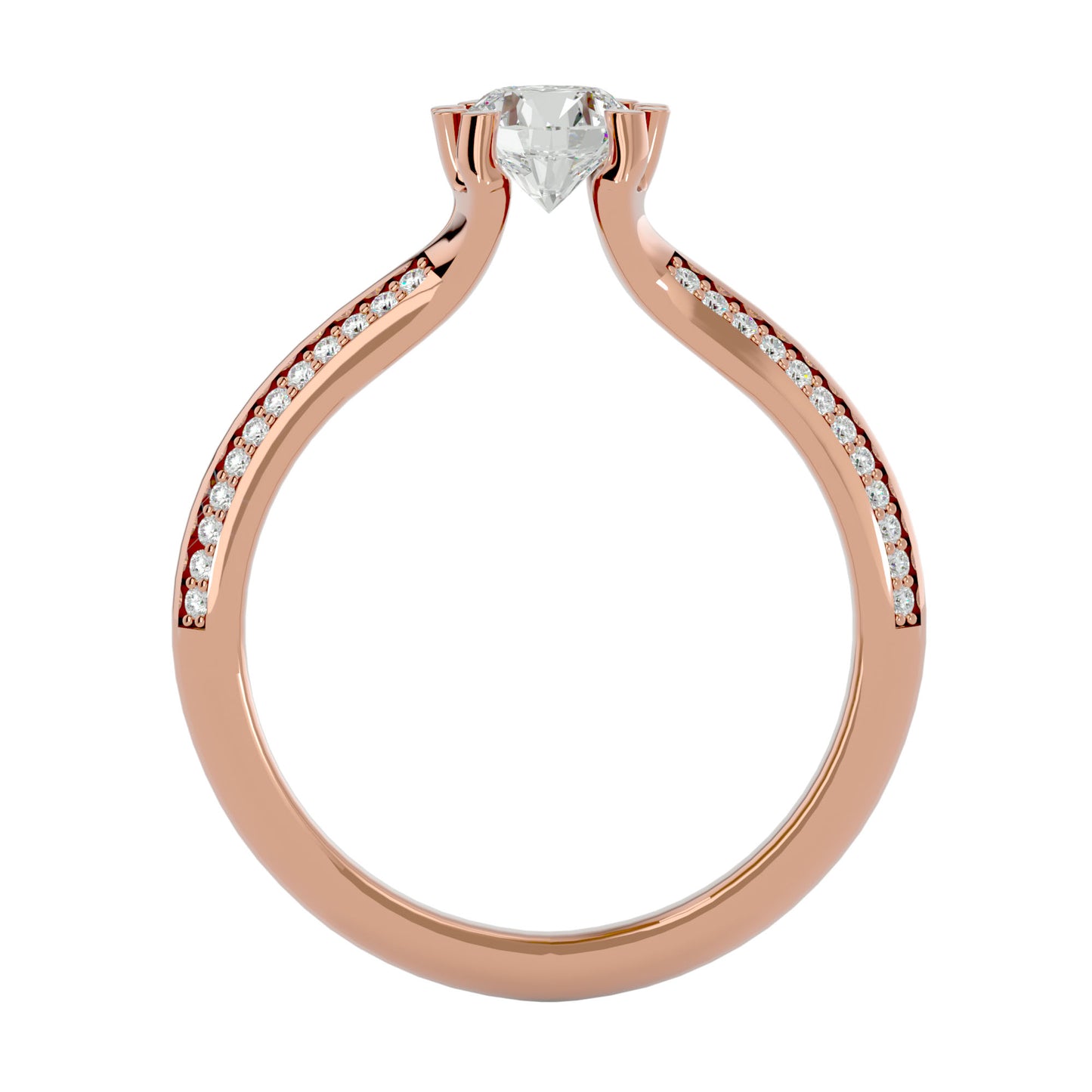 Zephyr eight prong diamond engagement ring