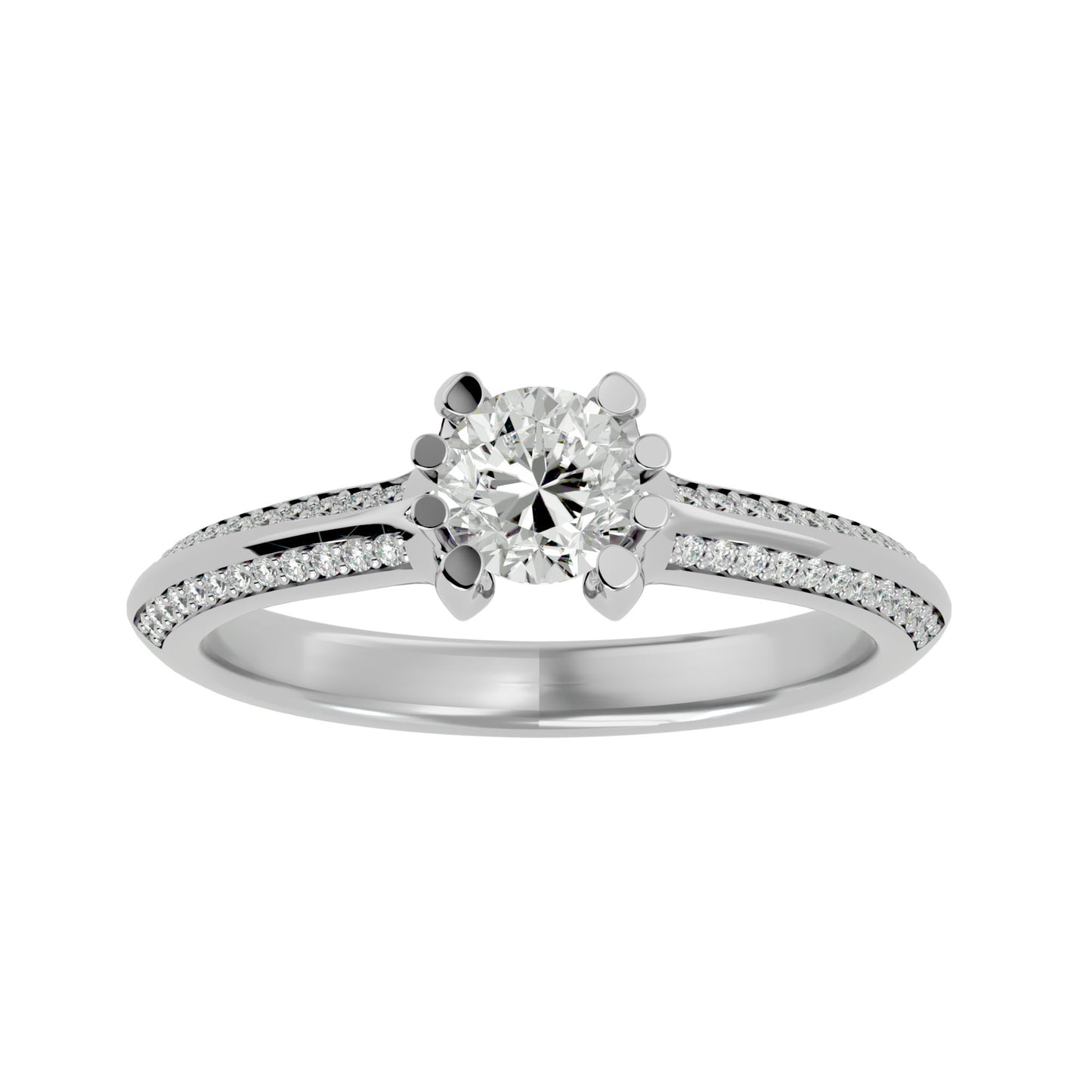 Zephyr eight prong diamond engagement ring