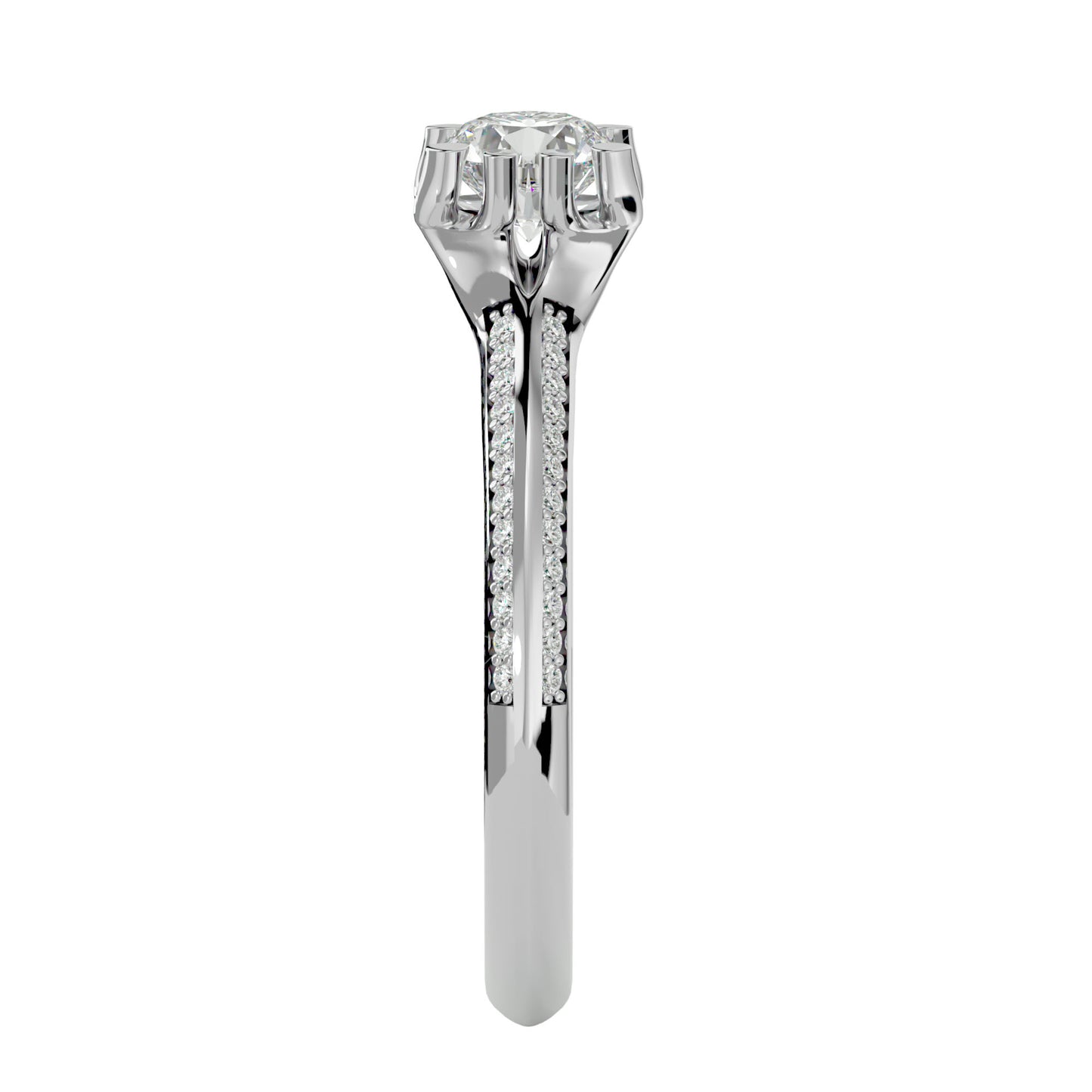 Zephyr eight prong diamond engagement ring