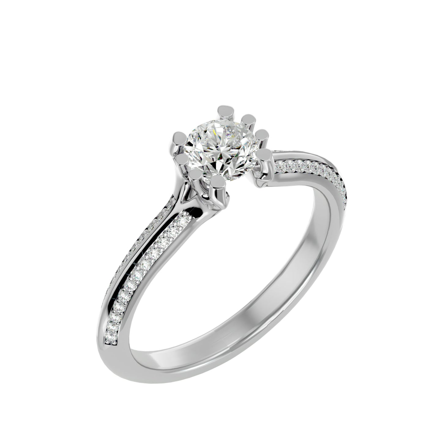 Zephyr eight prong diamond engagement ring