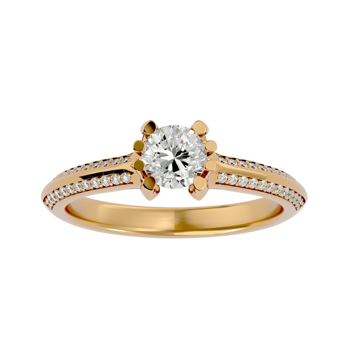 Zephyr eight prong diamond engagement ring