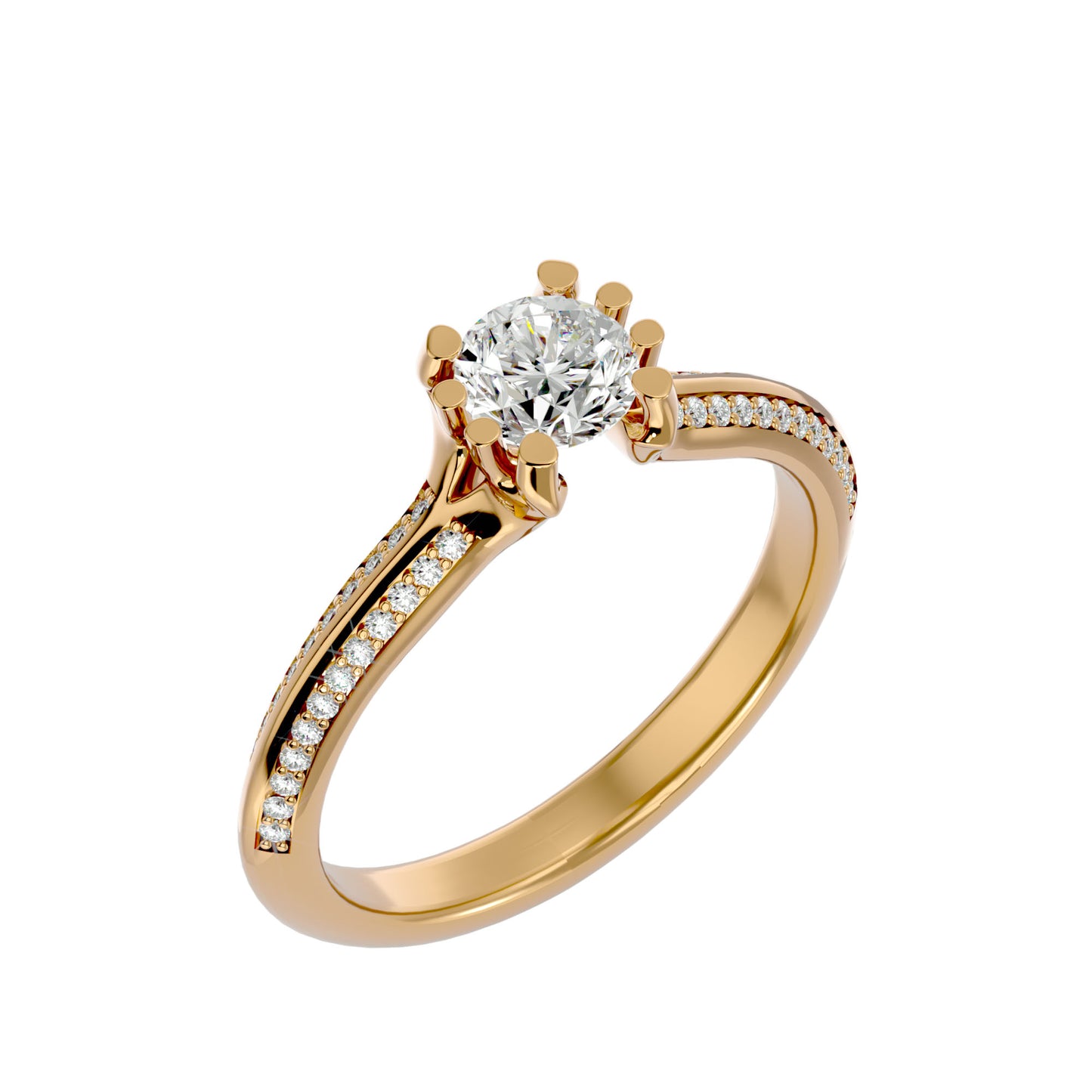 Zephyr eight prong diamond engagement ring
