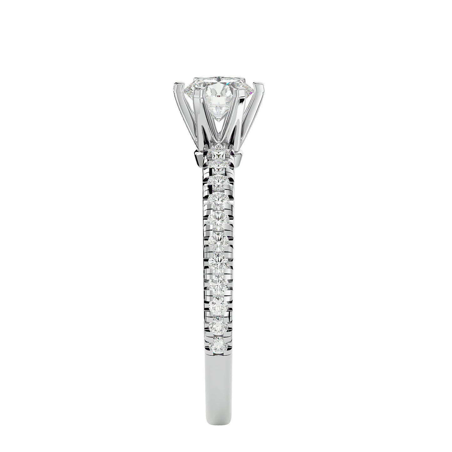 Lyric six prong diamond engagement ring