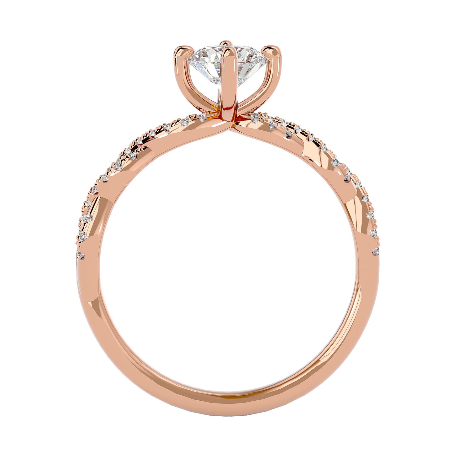 Solstice criss cross diamond engagement ring