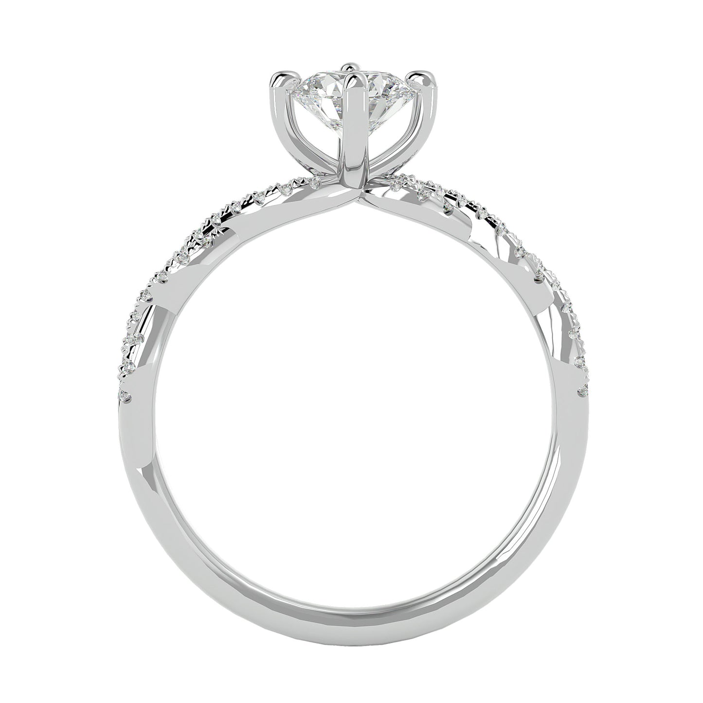 Solstice criss cross diamond engagement ring