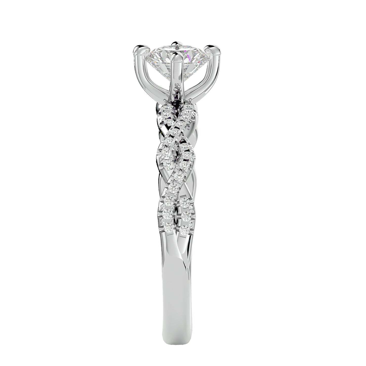 Solstice criss cross diamond engagement ring
