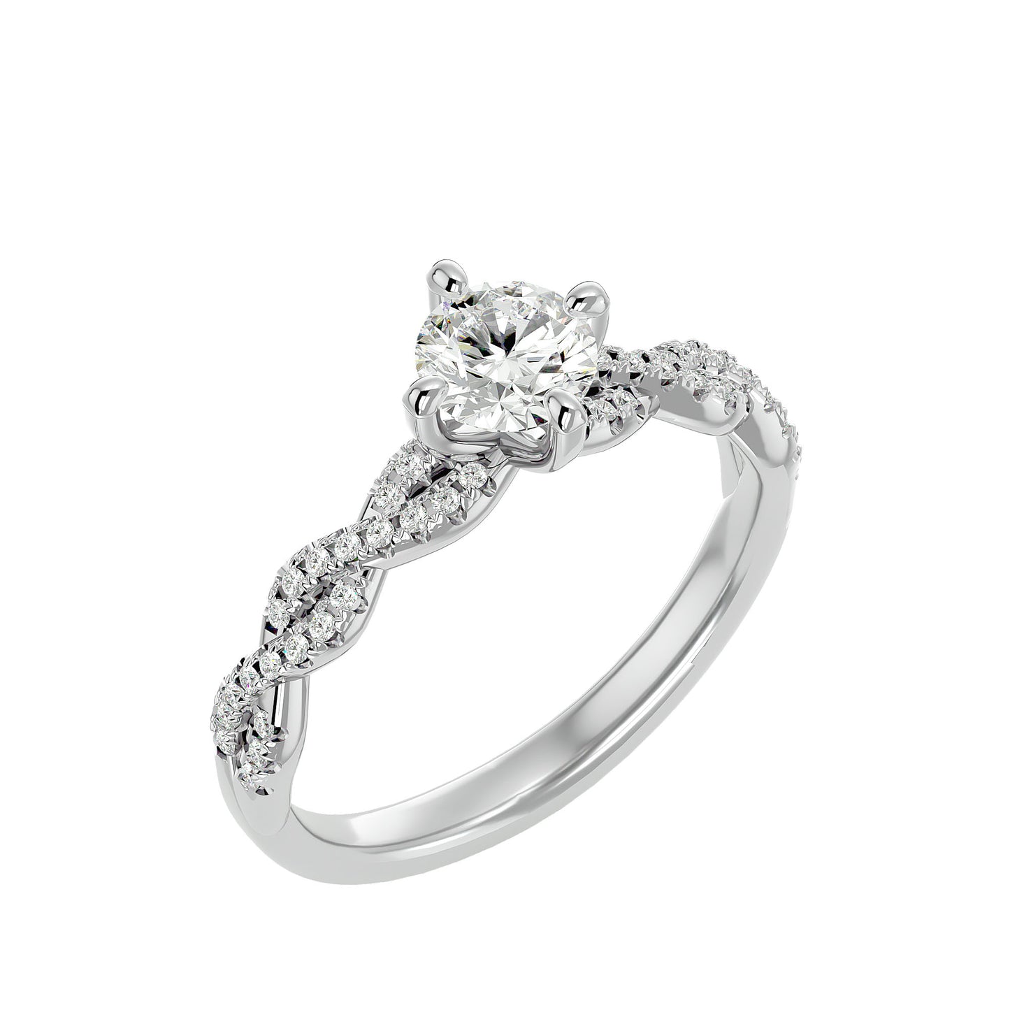 Solstice criss cross diamond engagement ring