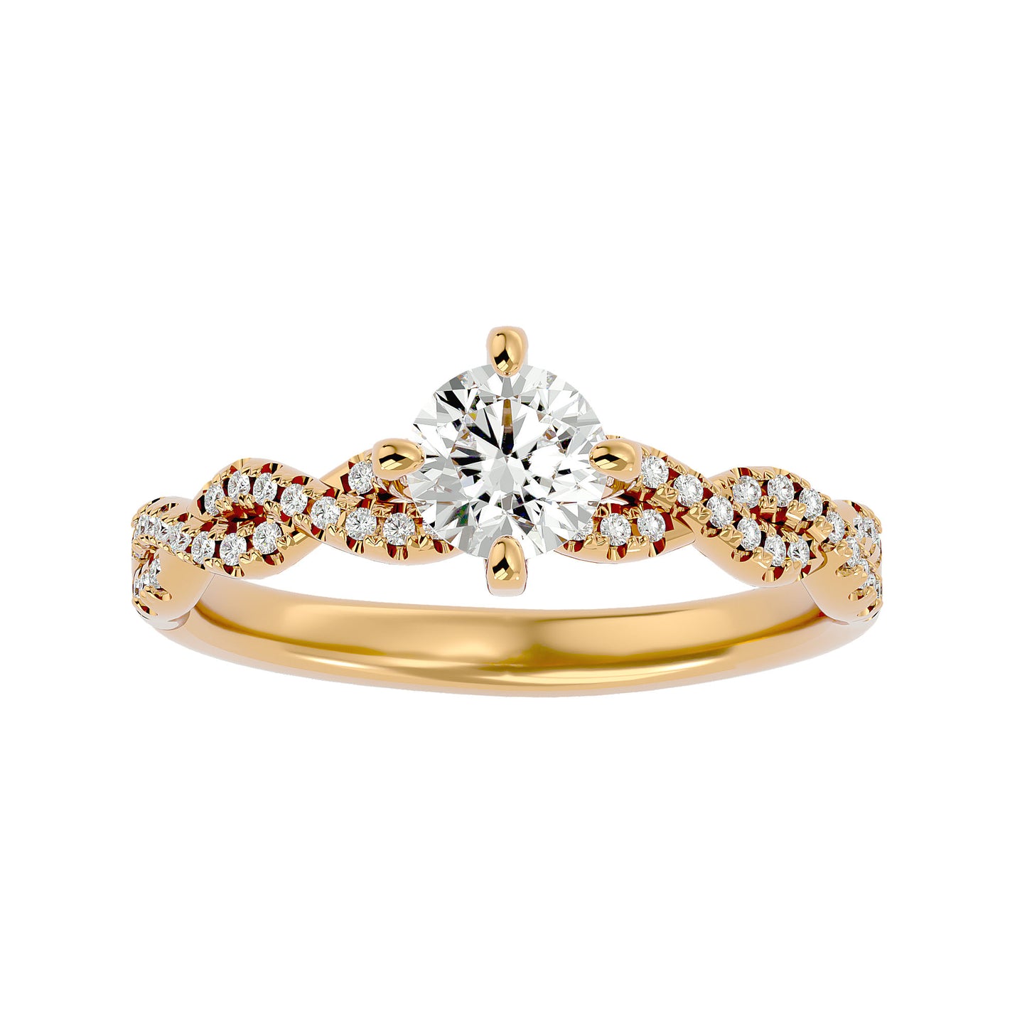 Solstice criss cross diamond engagement ring