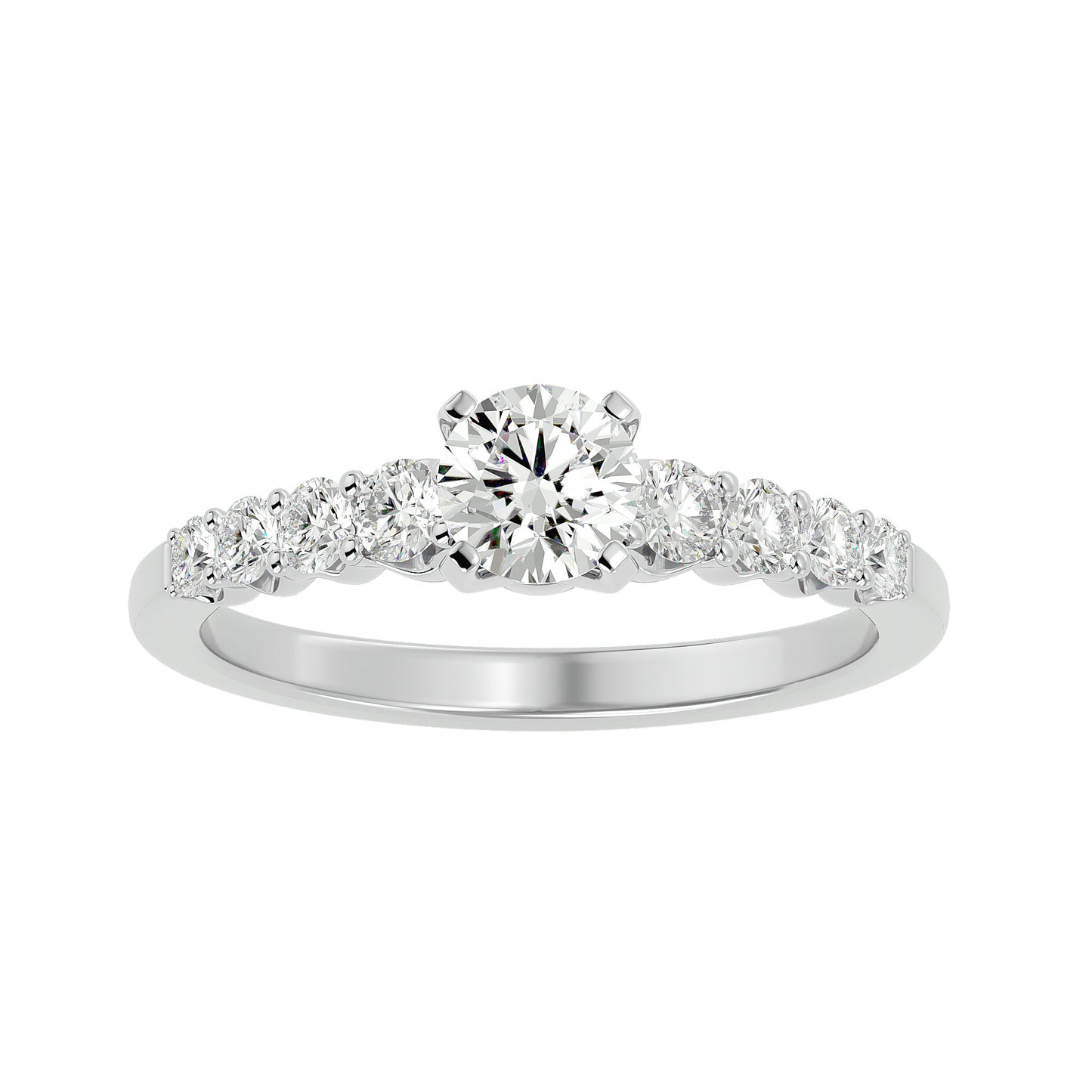 Mireille tappered shank diamond engagement ring