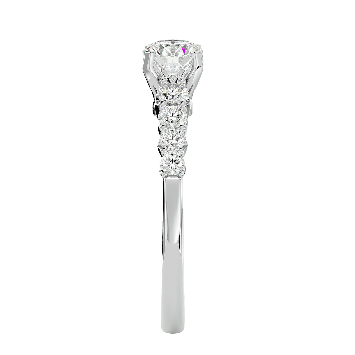 Mireille tappered shank diamond engagement ring