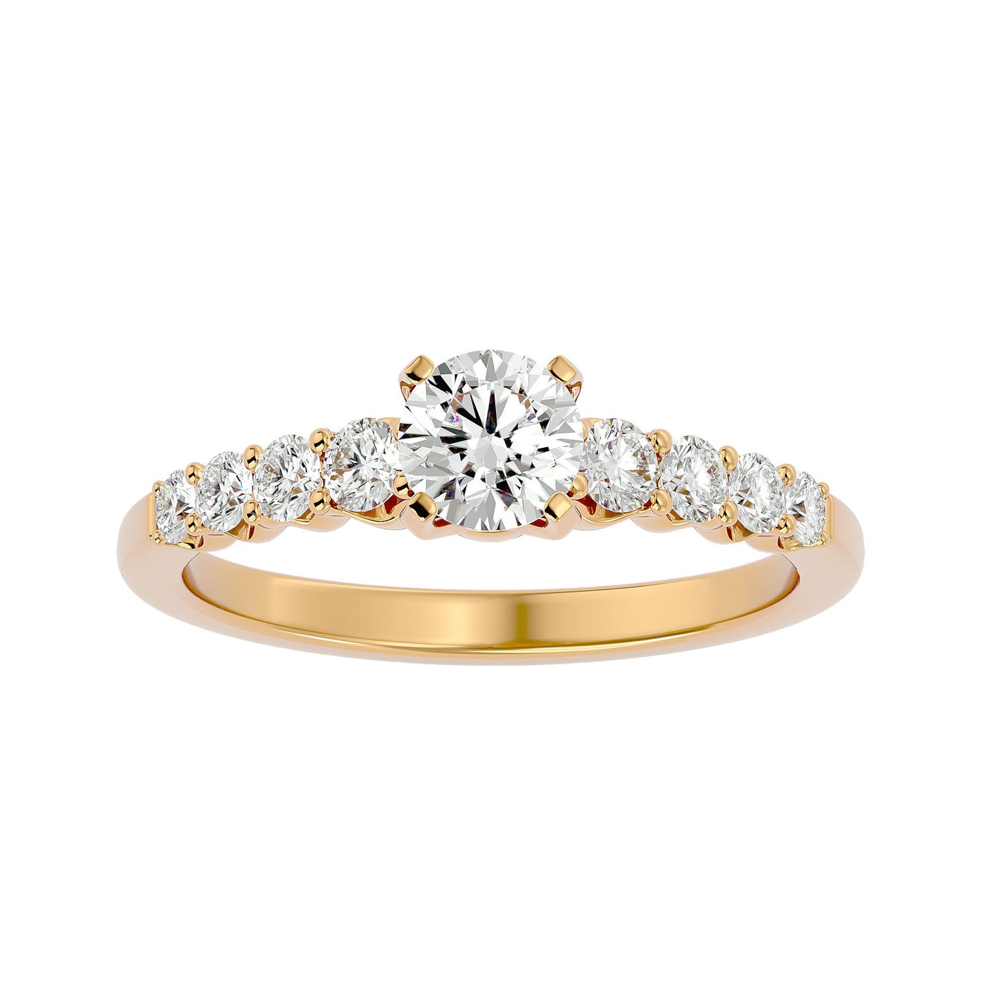 Mireille tappered shank diamond engagement ring