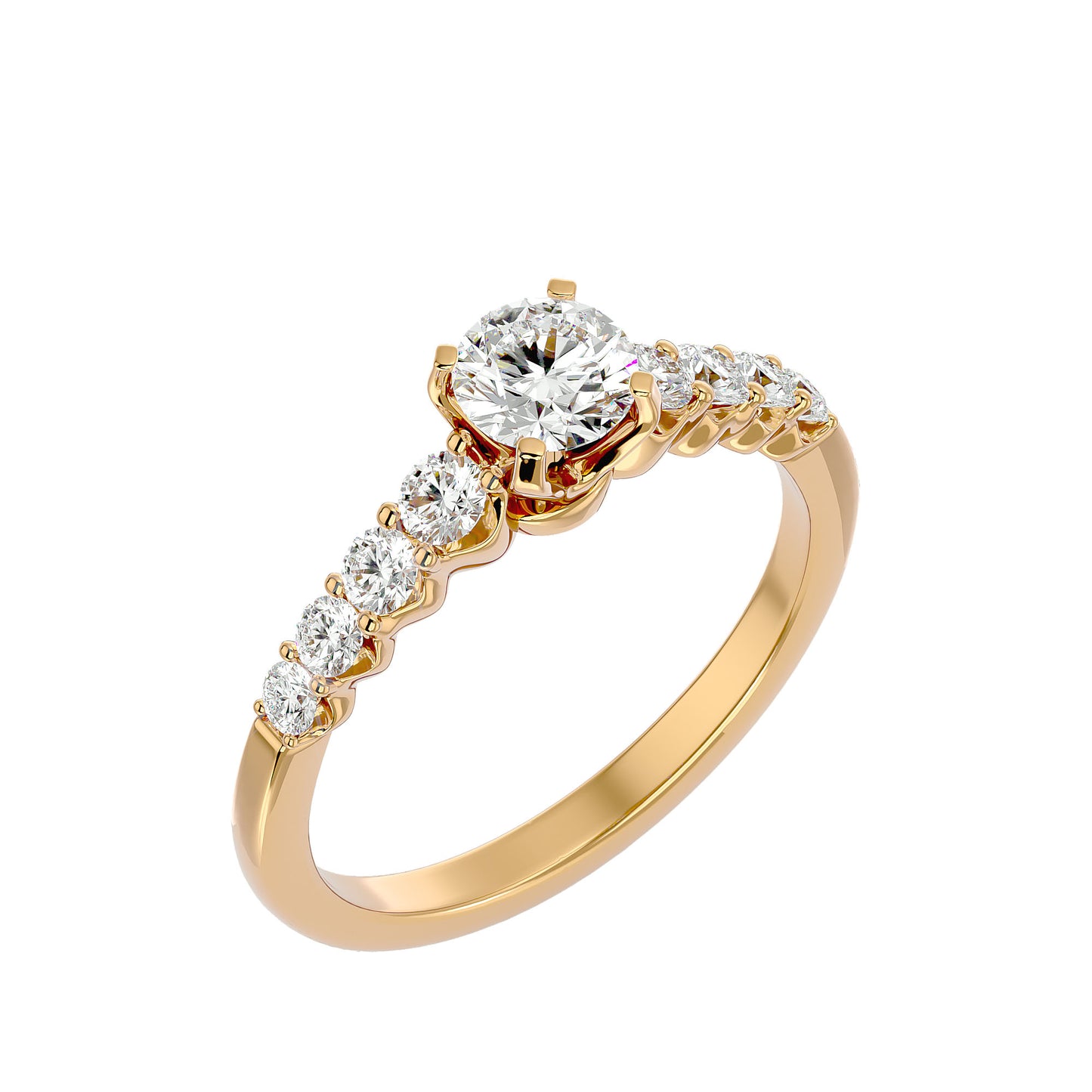 Mireille tappered shank diamond engagement ring