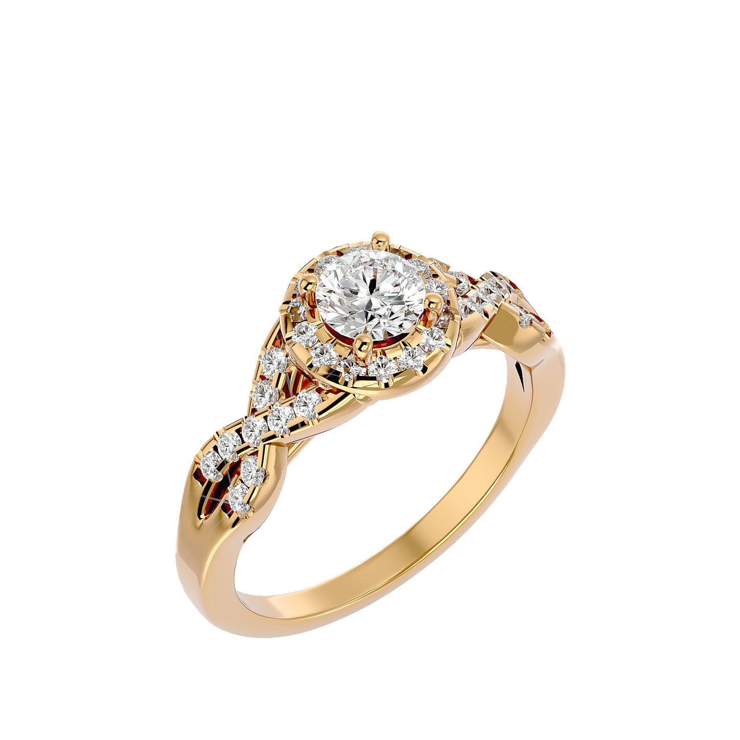 Raisa halo diamond engagement ring