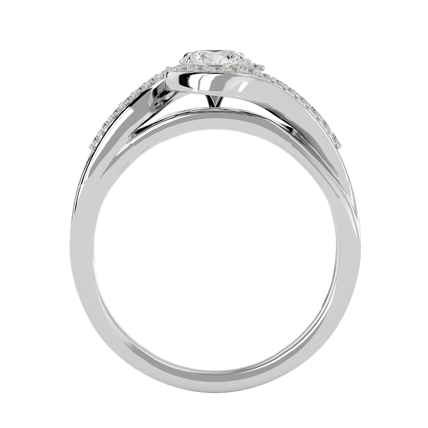 Maya bypass diamond engagement ring