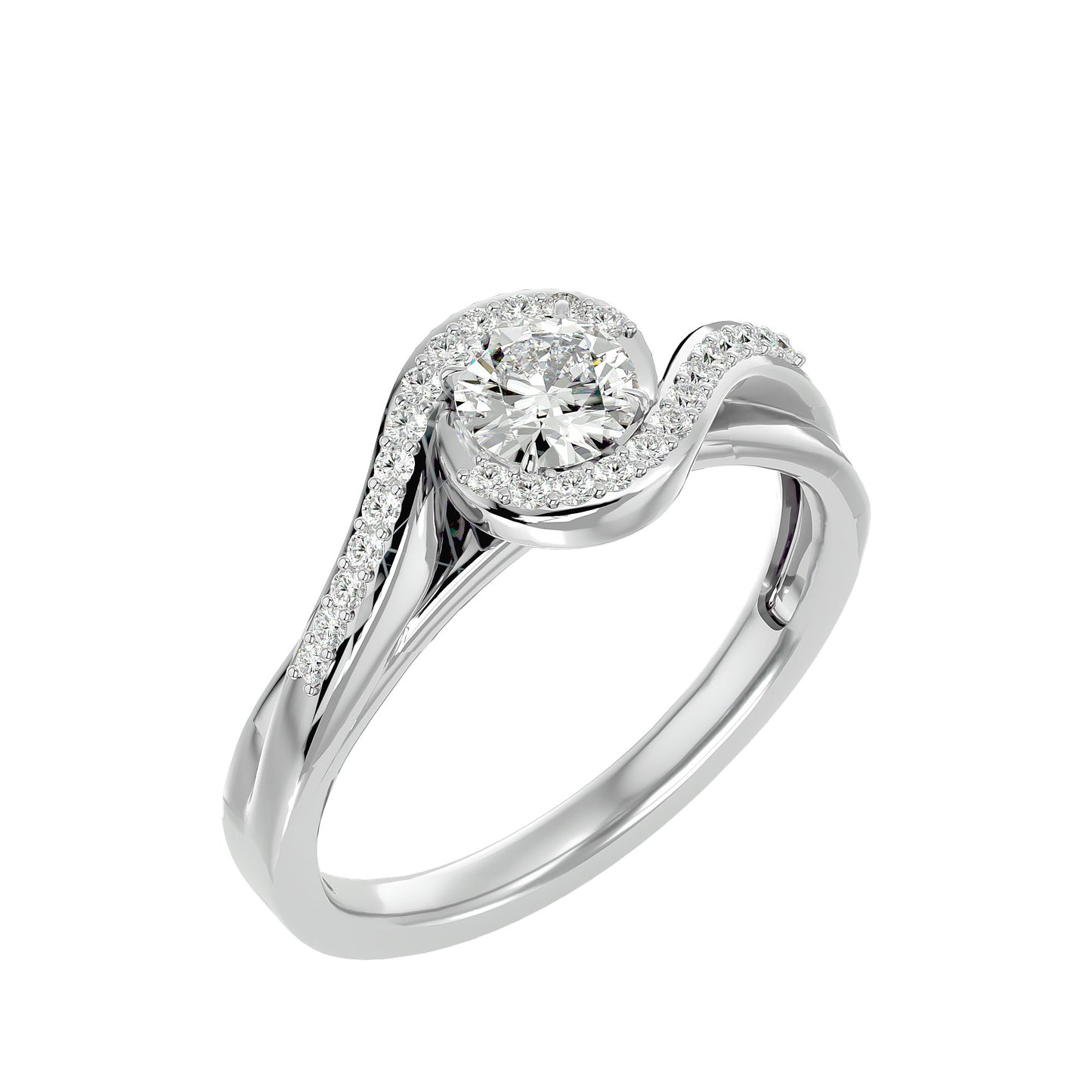 Maya bypass diamond engagement ring