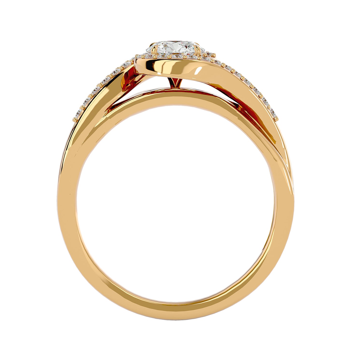 Maya bypass diamond engagement ring