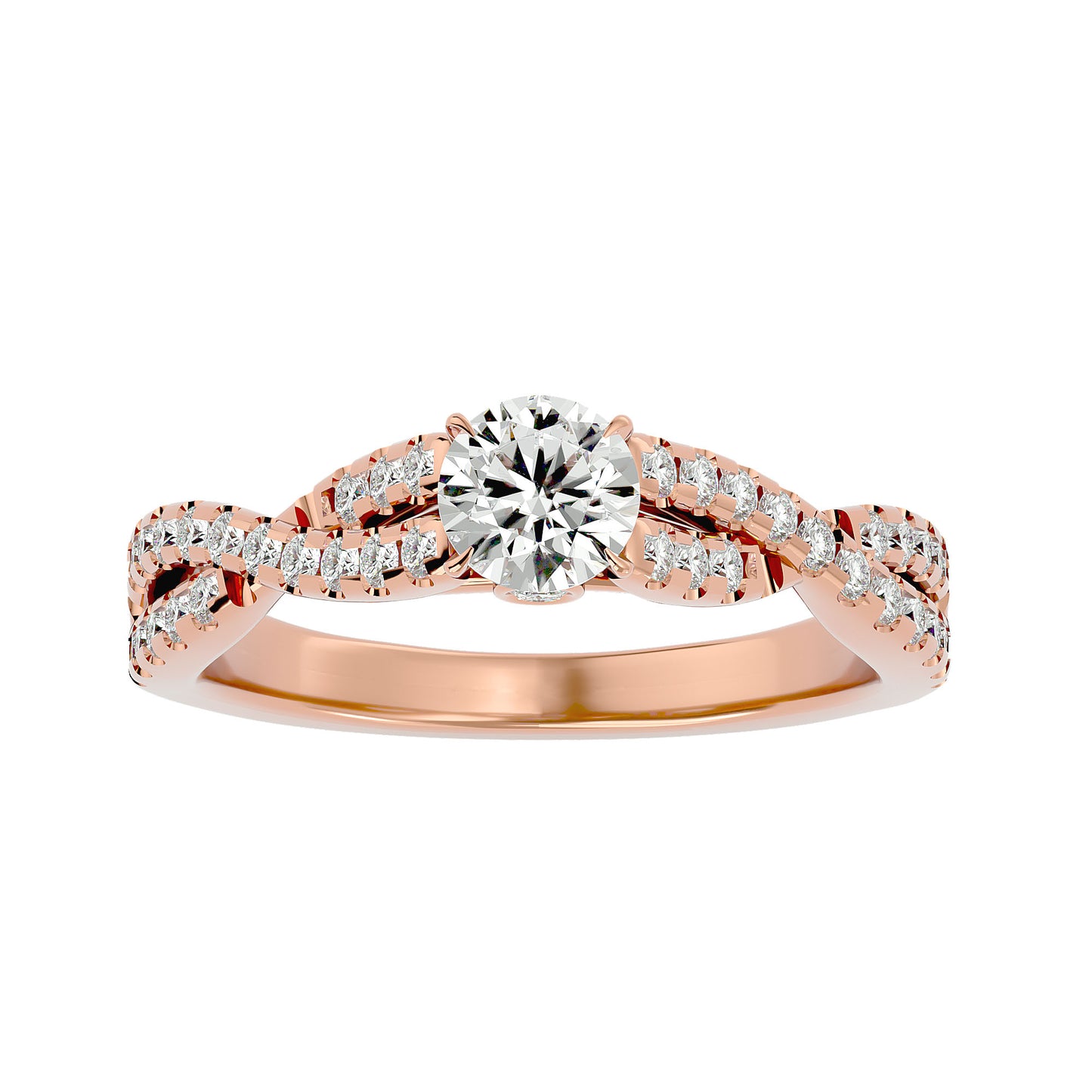 Lestari criss cross diamond engagement ring