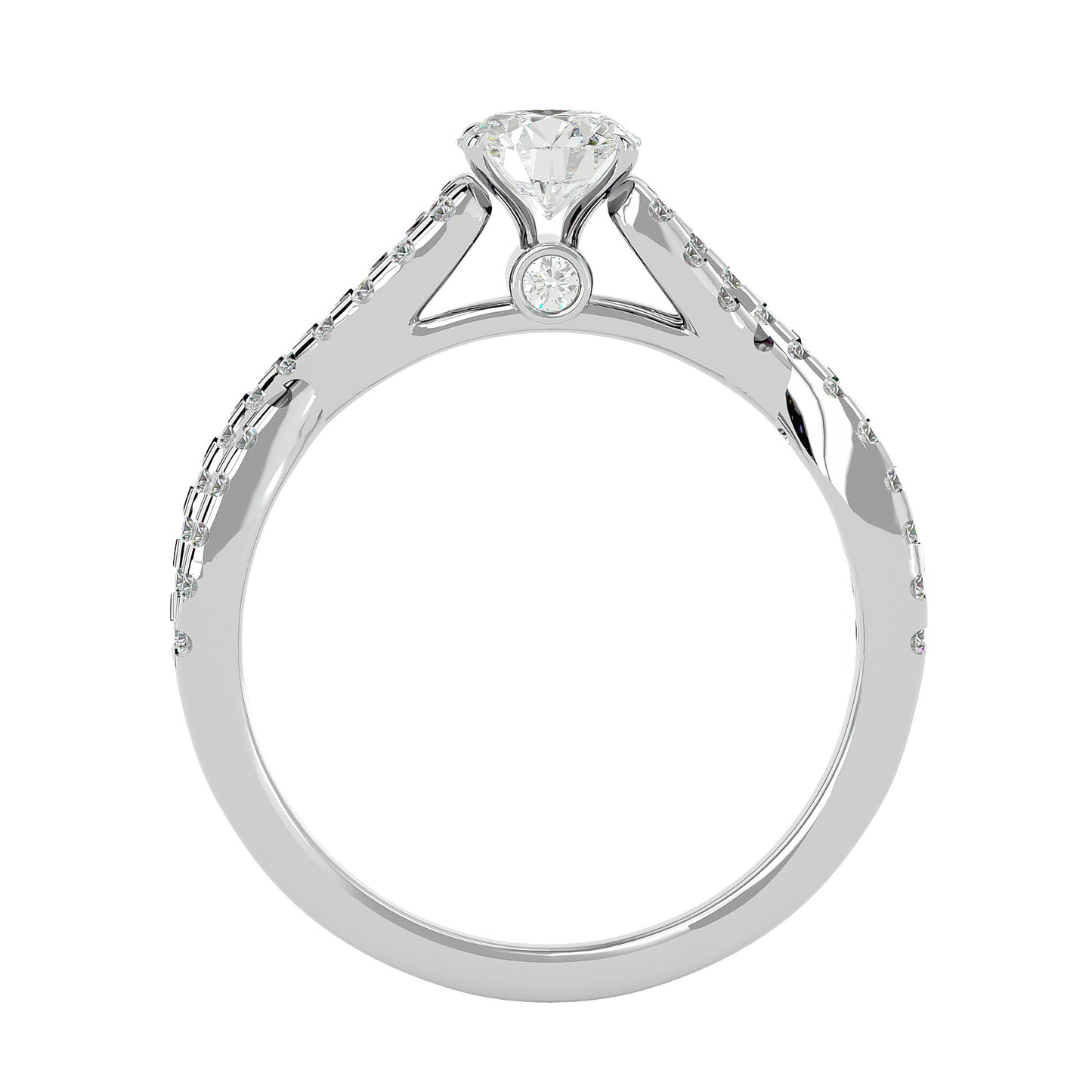 Lestari criss cross diamond engagement ring