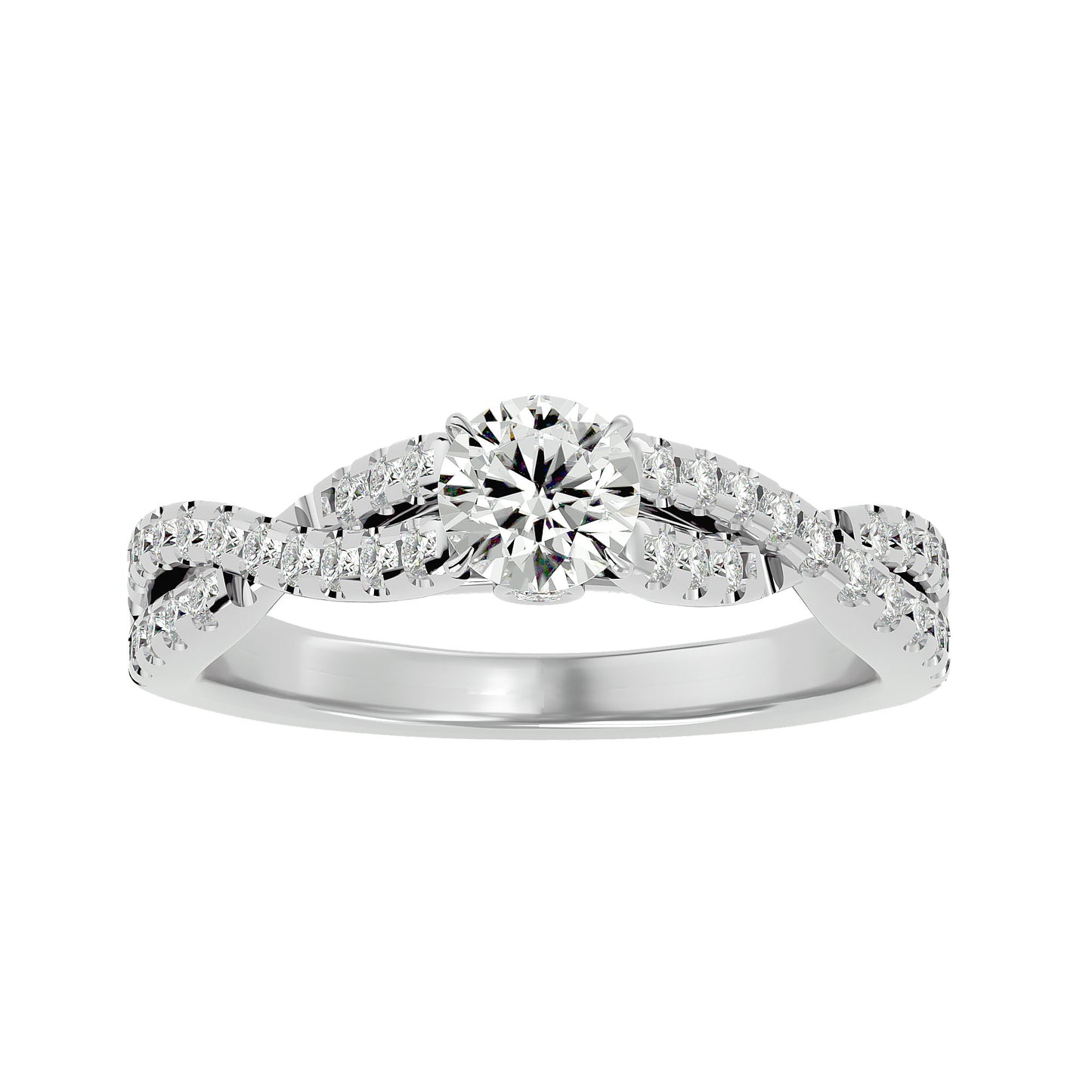 Lestari criss cross diamond engagement ring