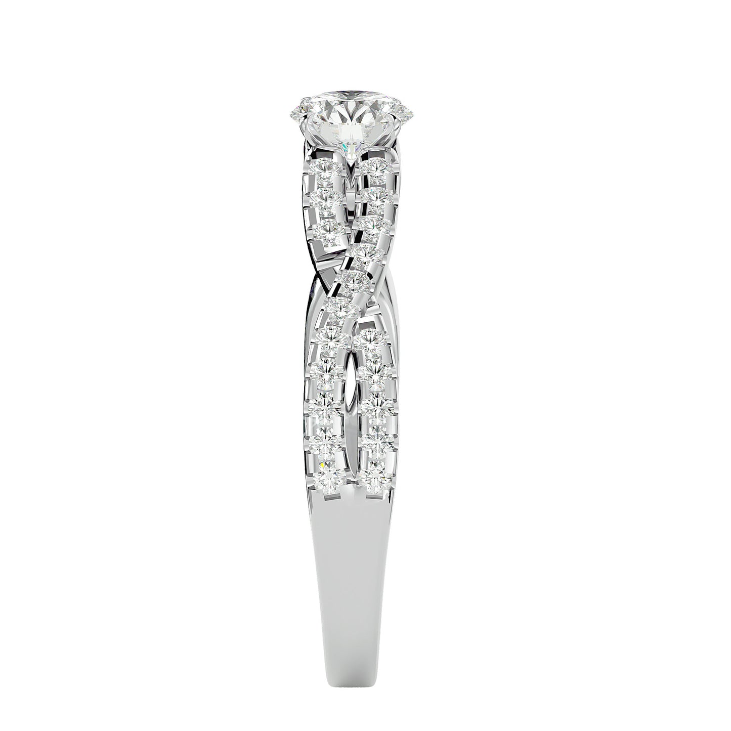 Lestari criss cross diamond engagement ring