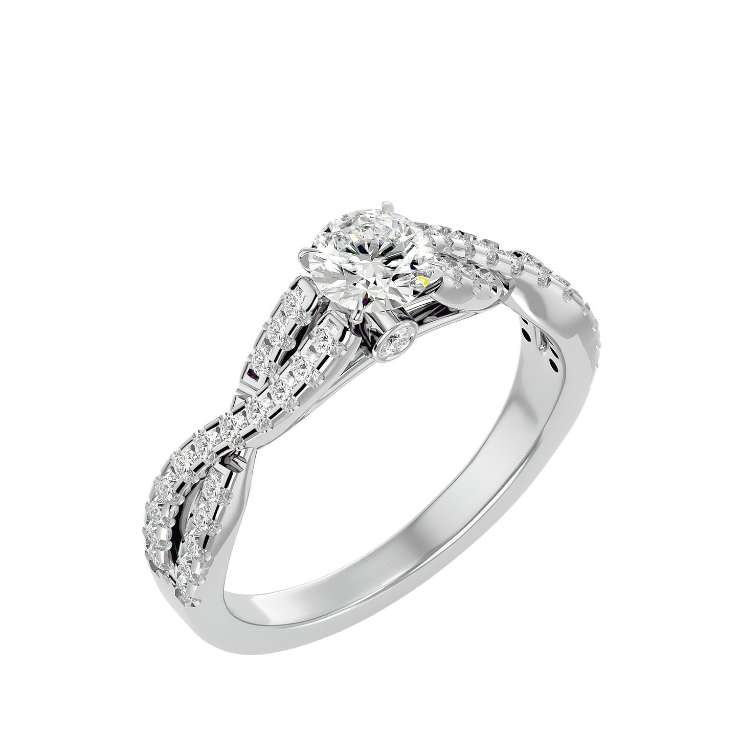 Lestari criss cross diamond engagement ring