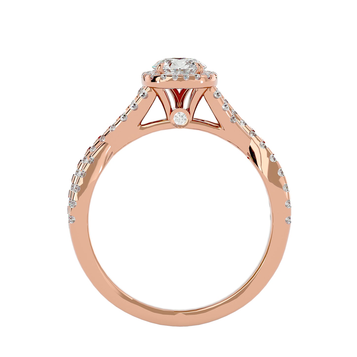 Roro halo diamond engagement ring