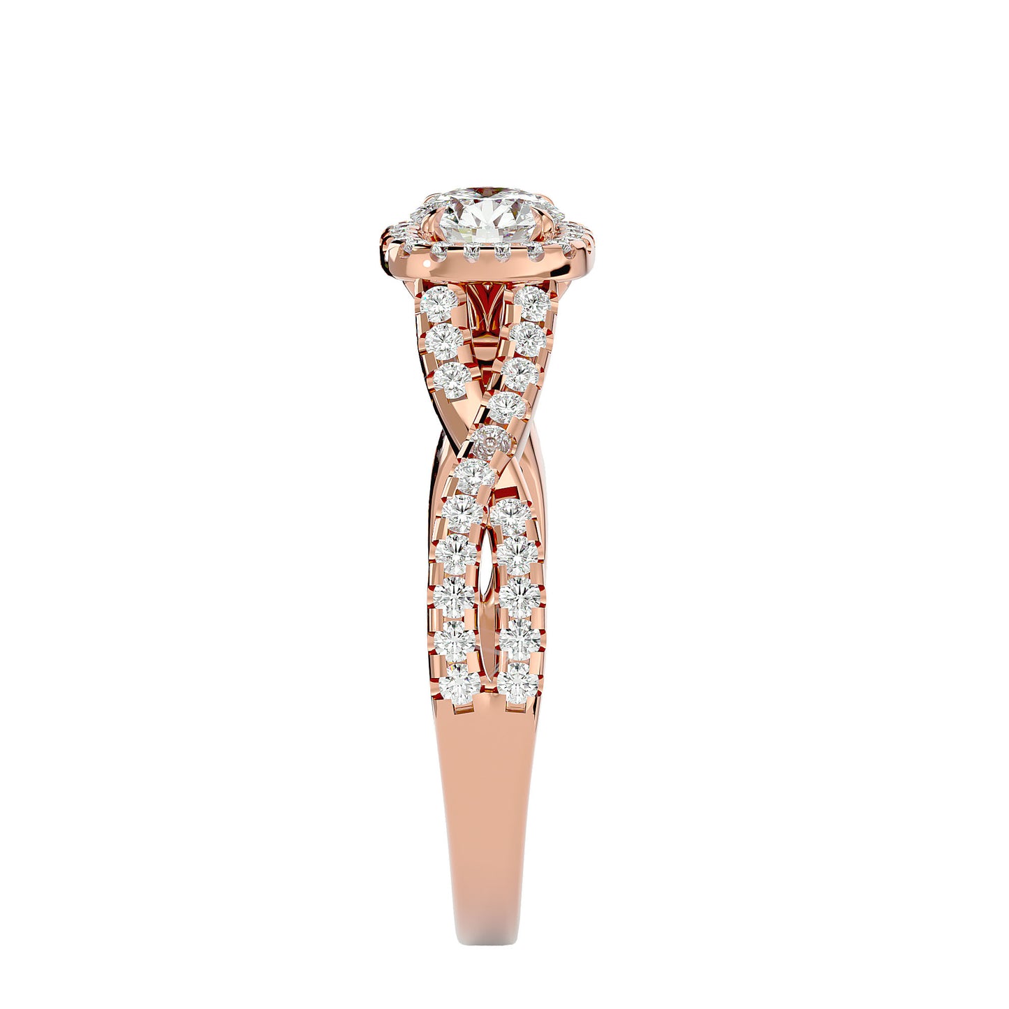 Roro halo diamond engagement ring