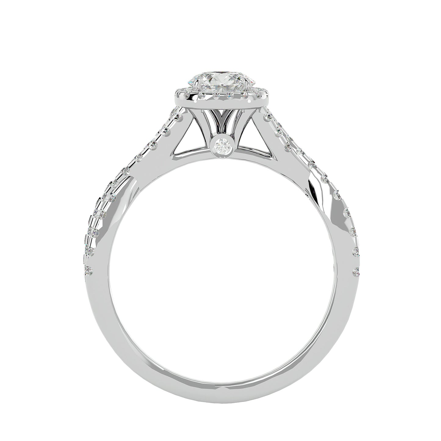 Roro halo diamond engagement ring