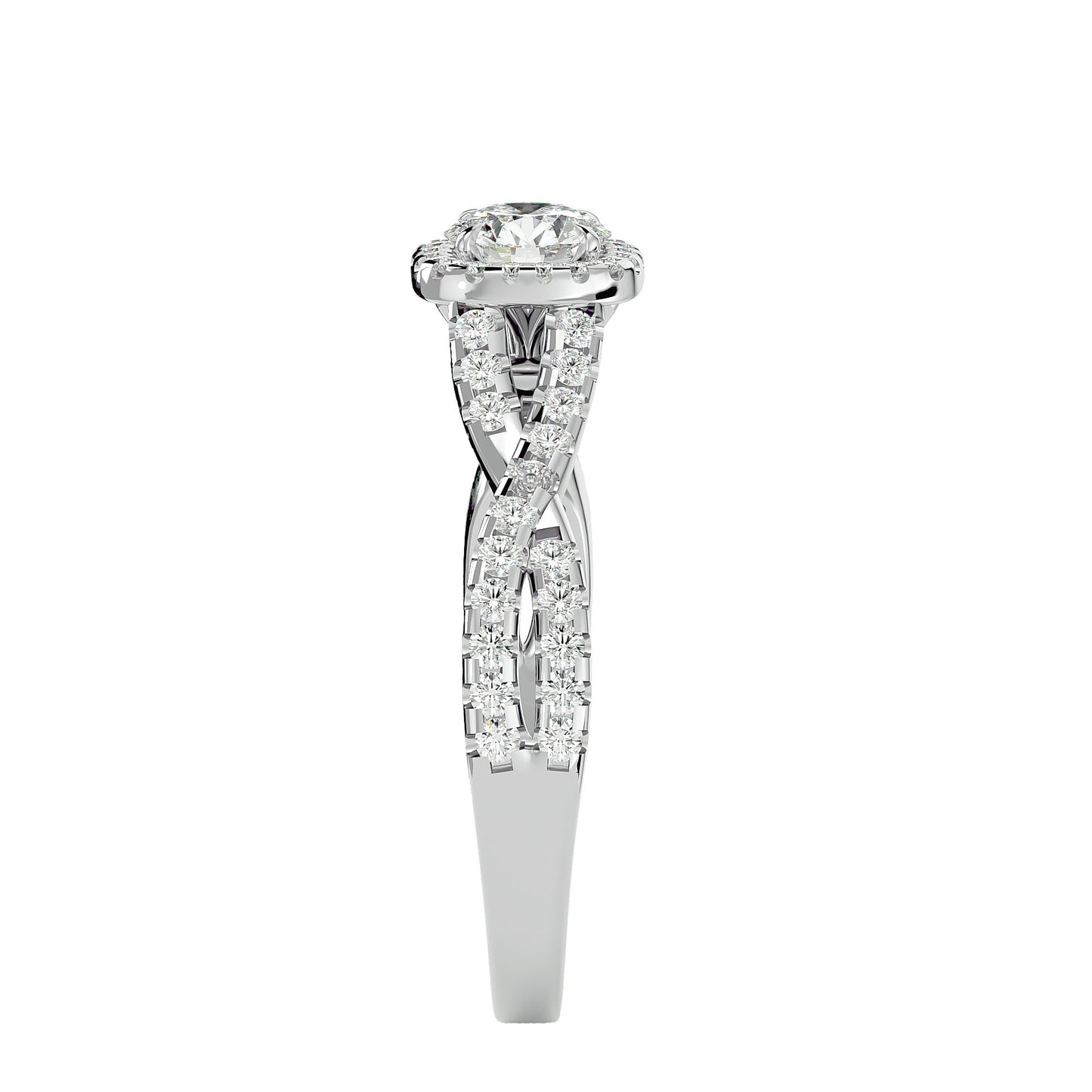 Roro halo diamond engagement ring