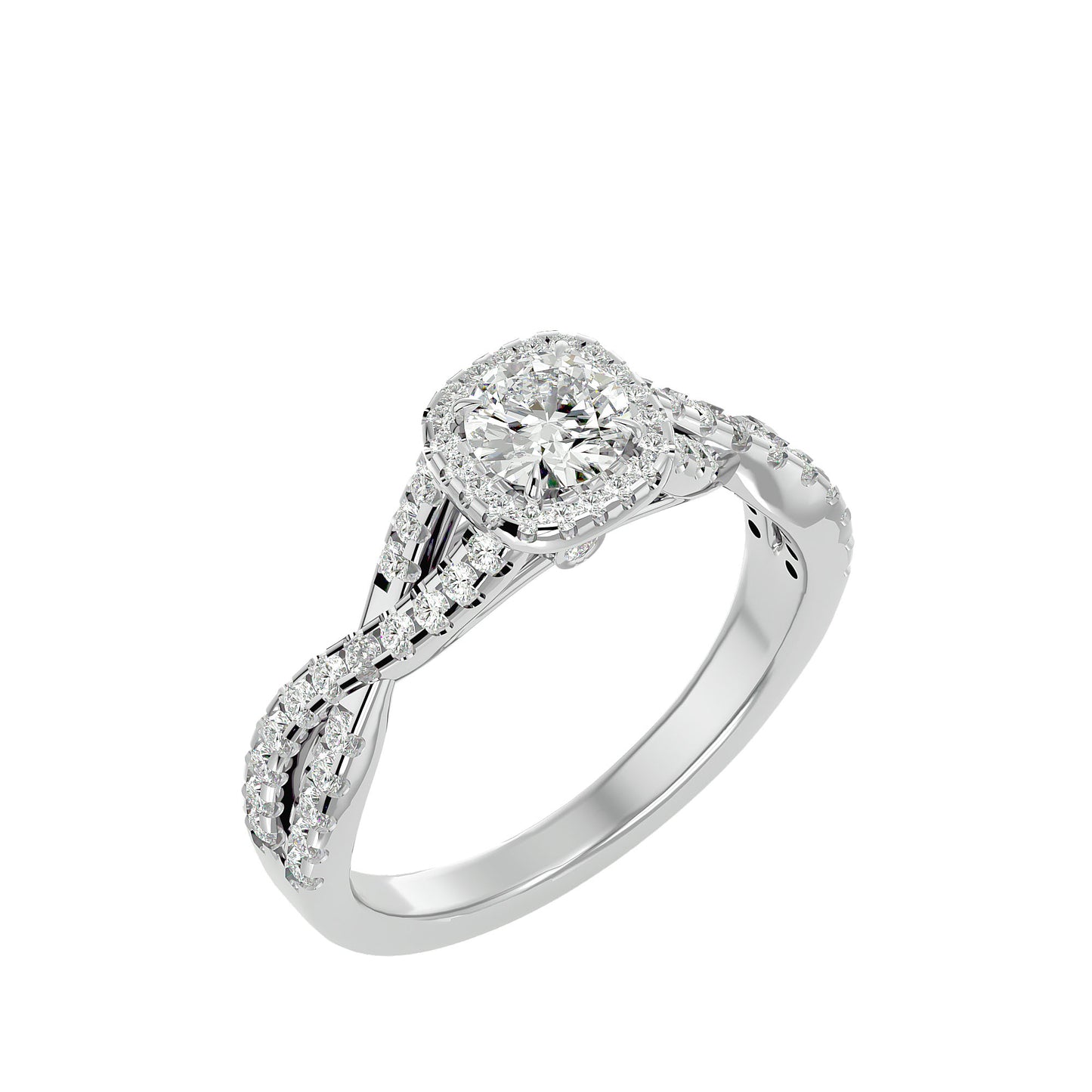 Roro halo diamond engagement ring