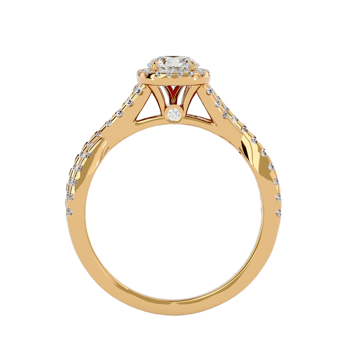 Roro halo diamond engagement ring