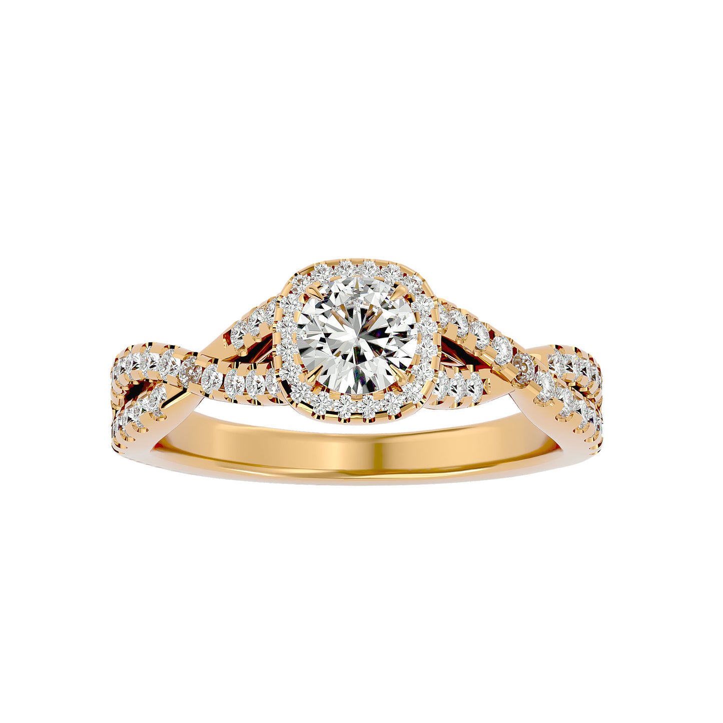 Roro halo diamond engagement ring