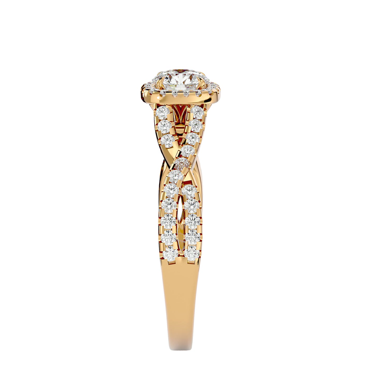 Roro halo diamond engagement ring