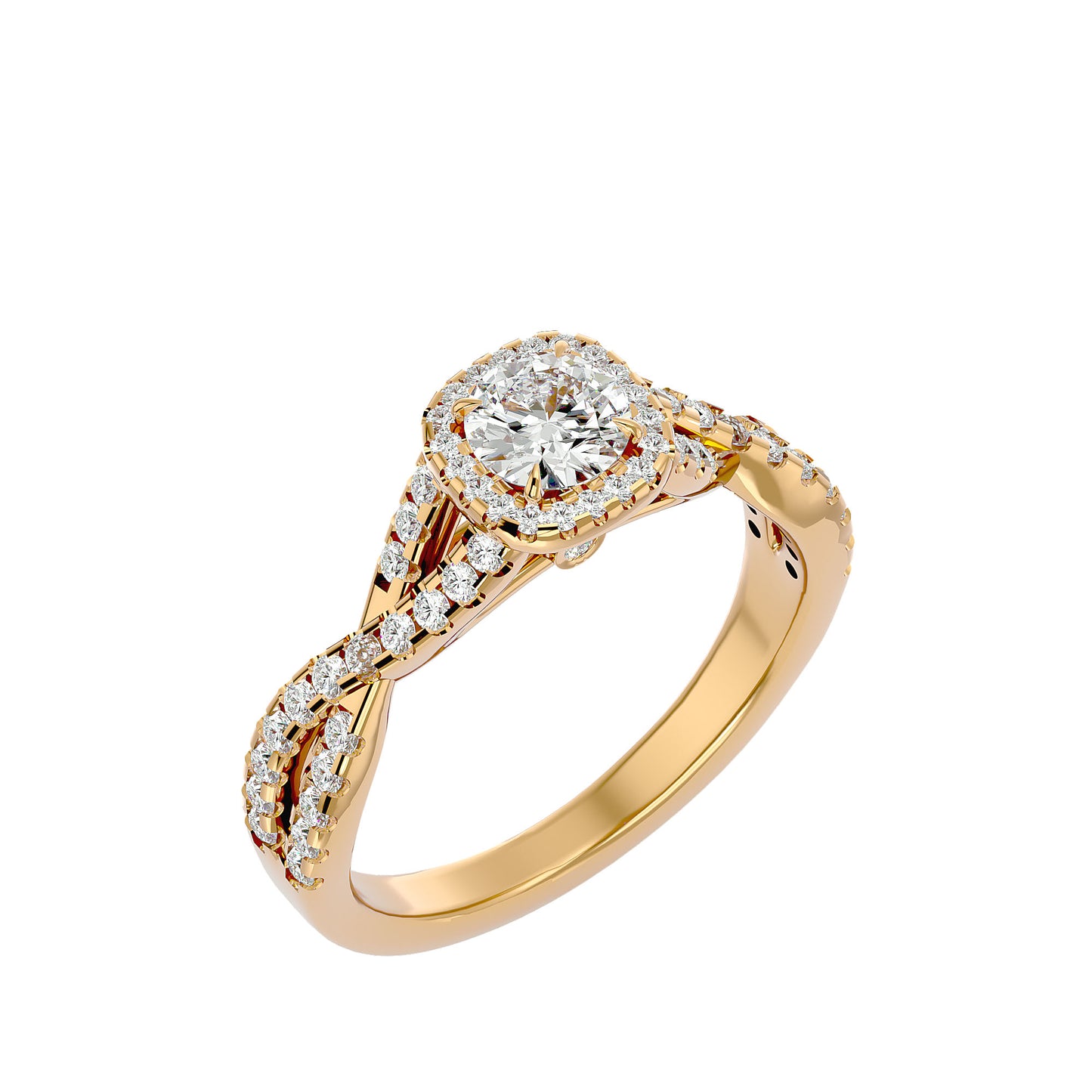 Roro halo diamond engagement ring