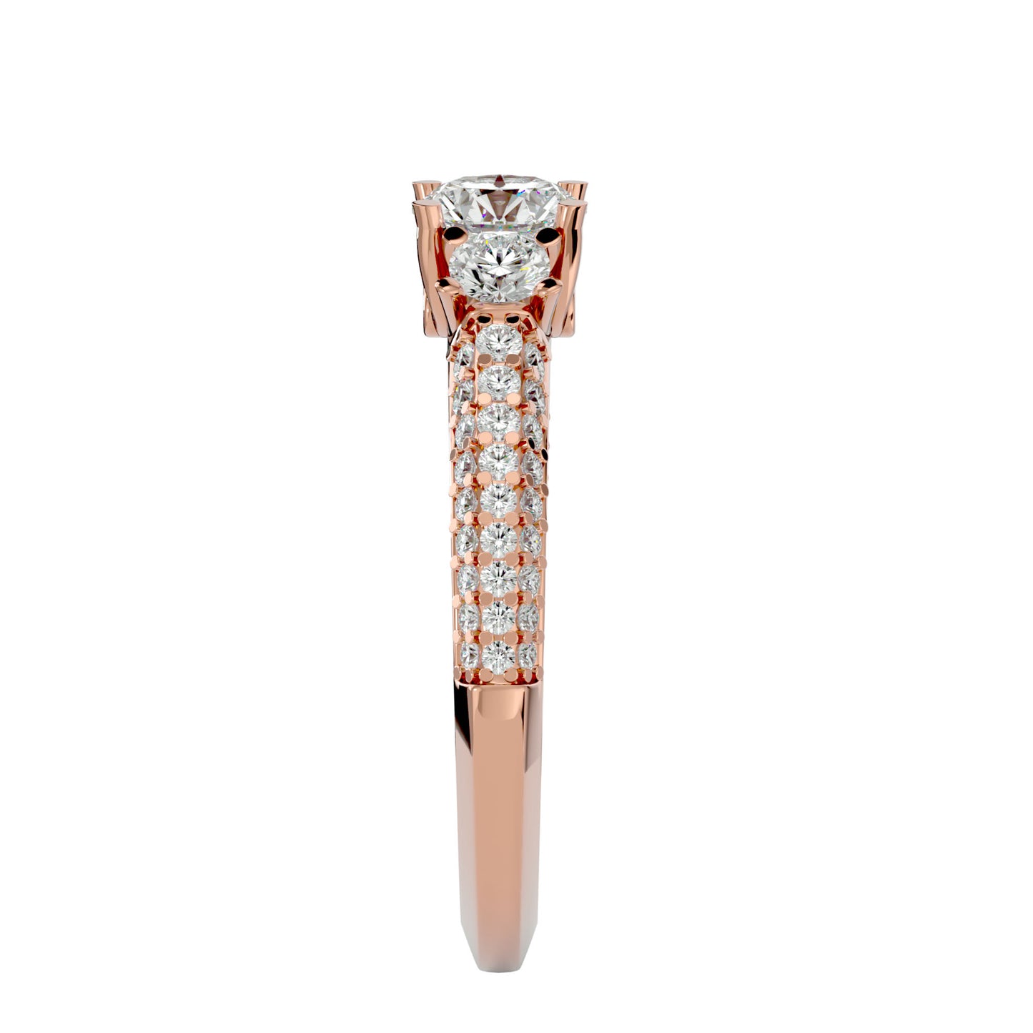 Kartika three stone diamond engagement ring