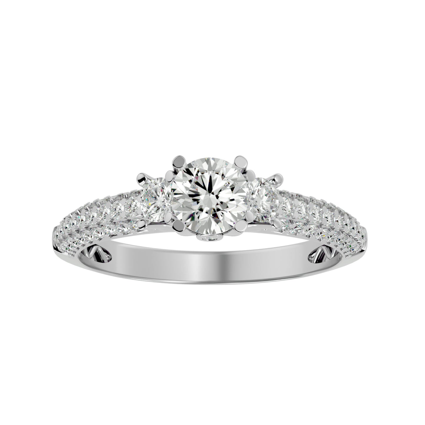 Kartika three stone diamond engagement ring