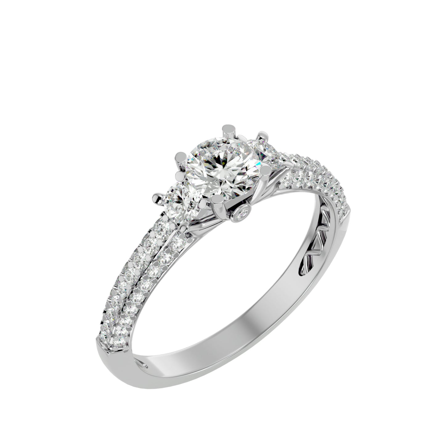 Kartika three stone diamond engagement ring