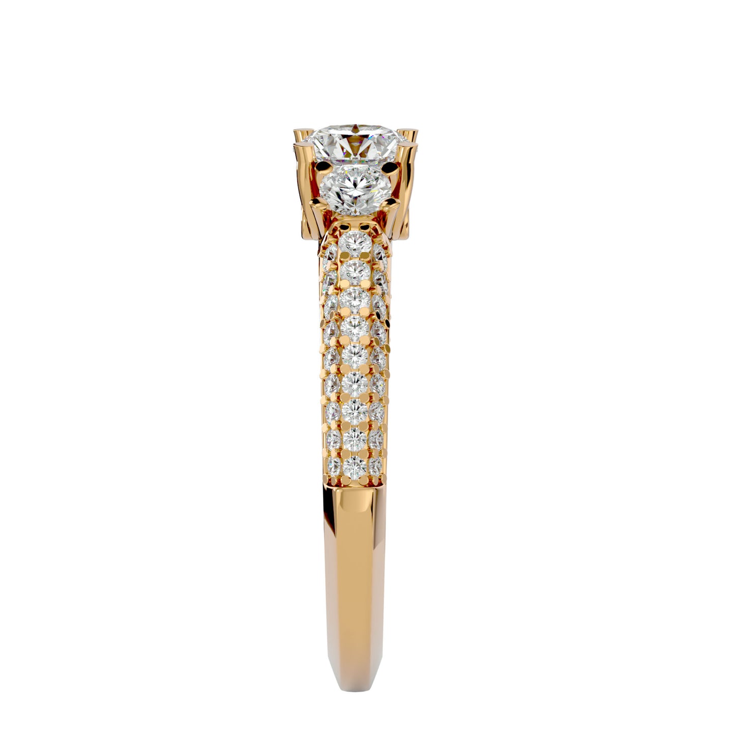 Kartika three stone diamond engagement ring