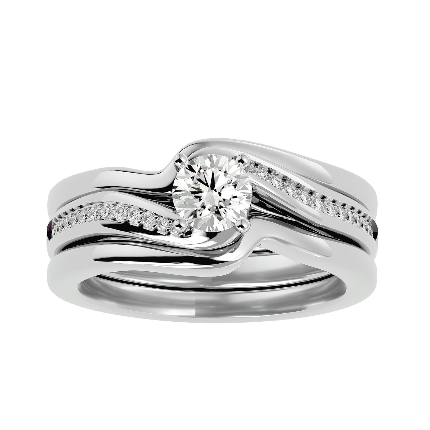 Fatimah bypass diamond engagement ring