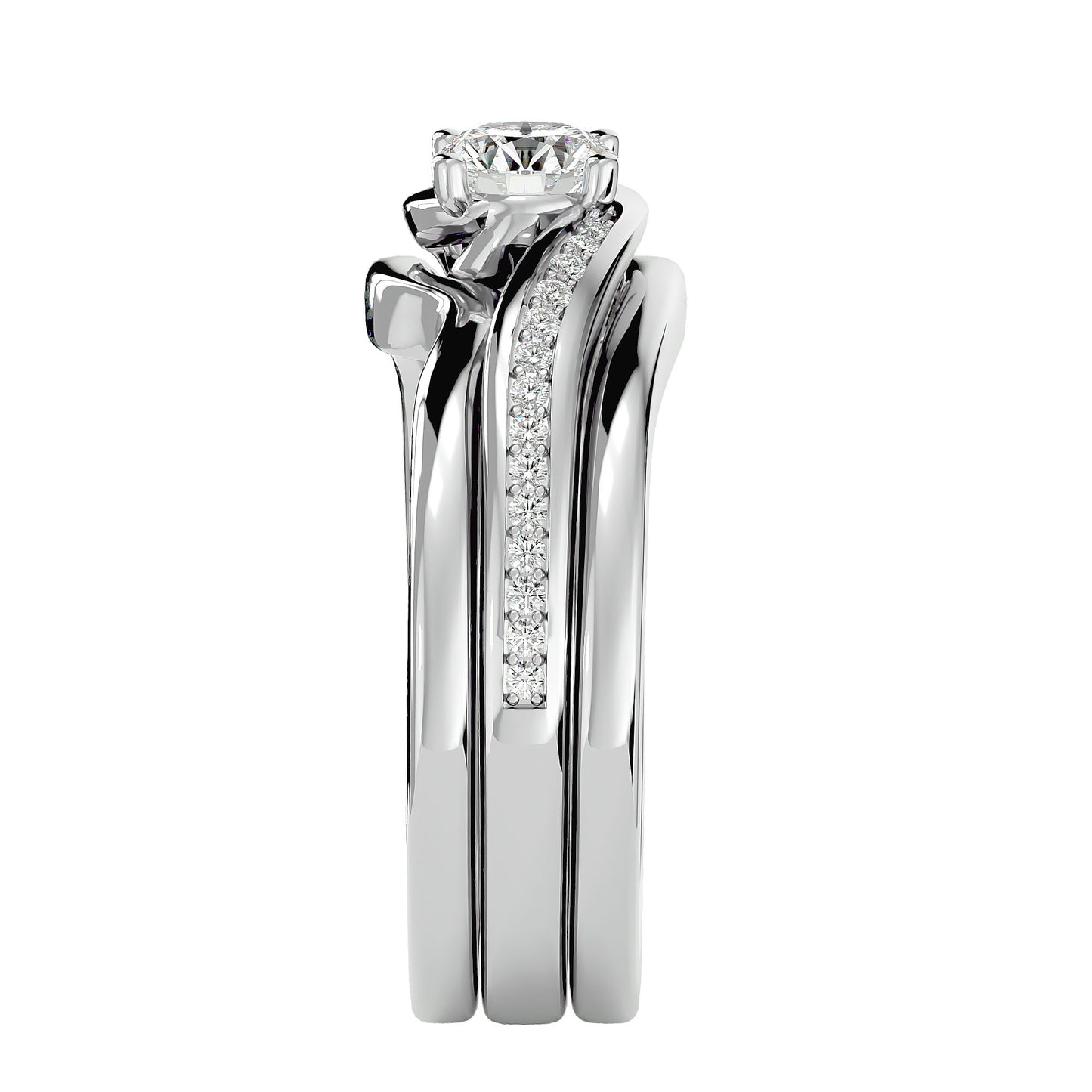 Fatimah bypass diamond engagement ring