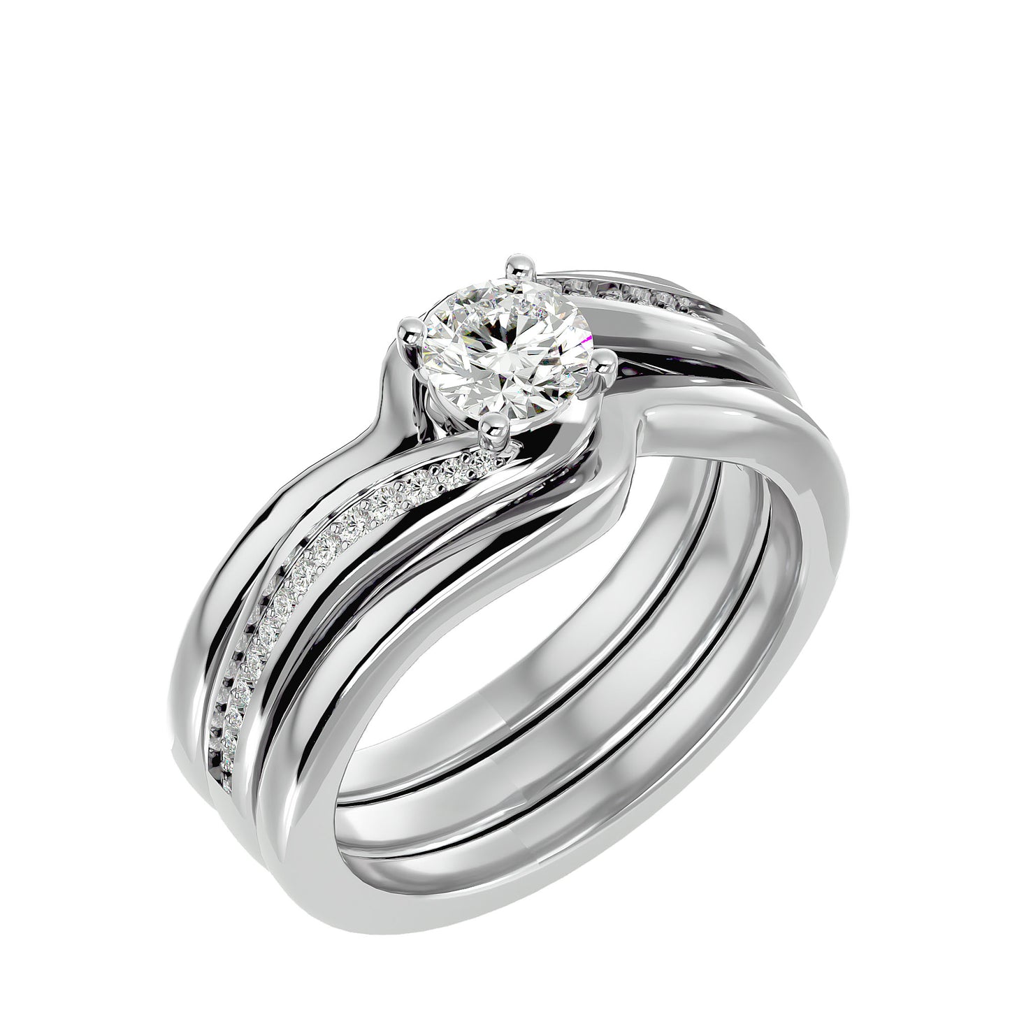 Fatimah bypass diamond engagement ring