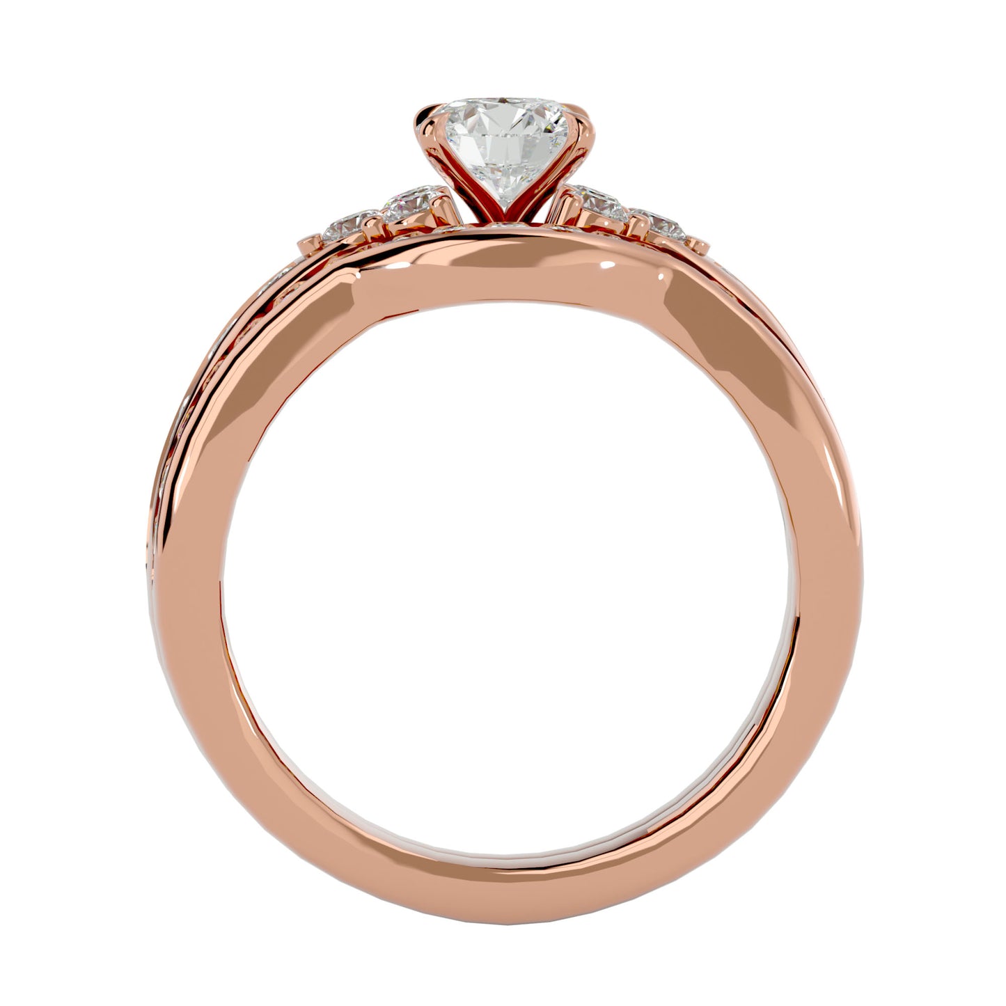 Liya diamond engagement ring with matching band