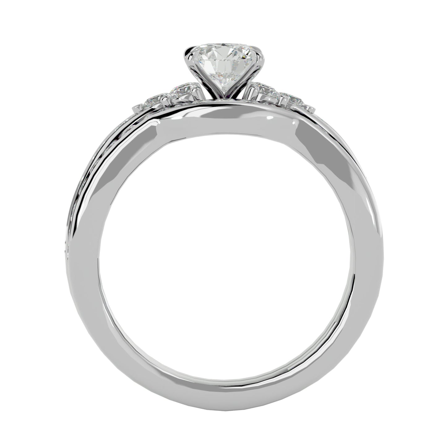 Liya diamond engagement ring with matching band