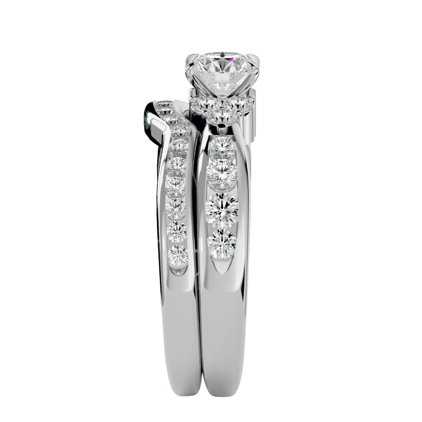 Liya diamond engagement ring with matching band