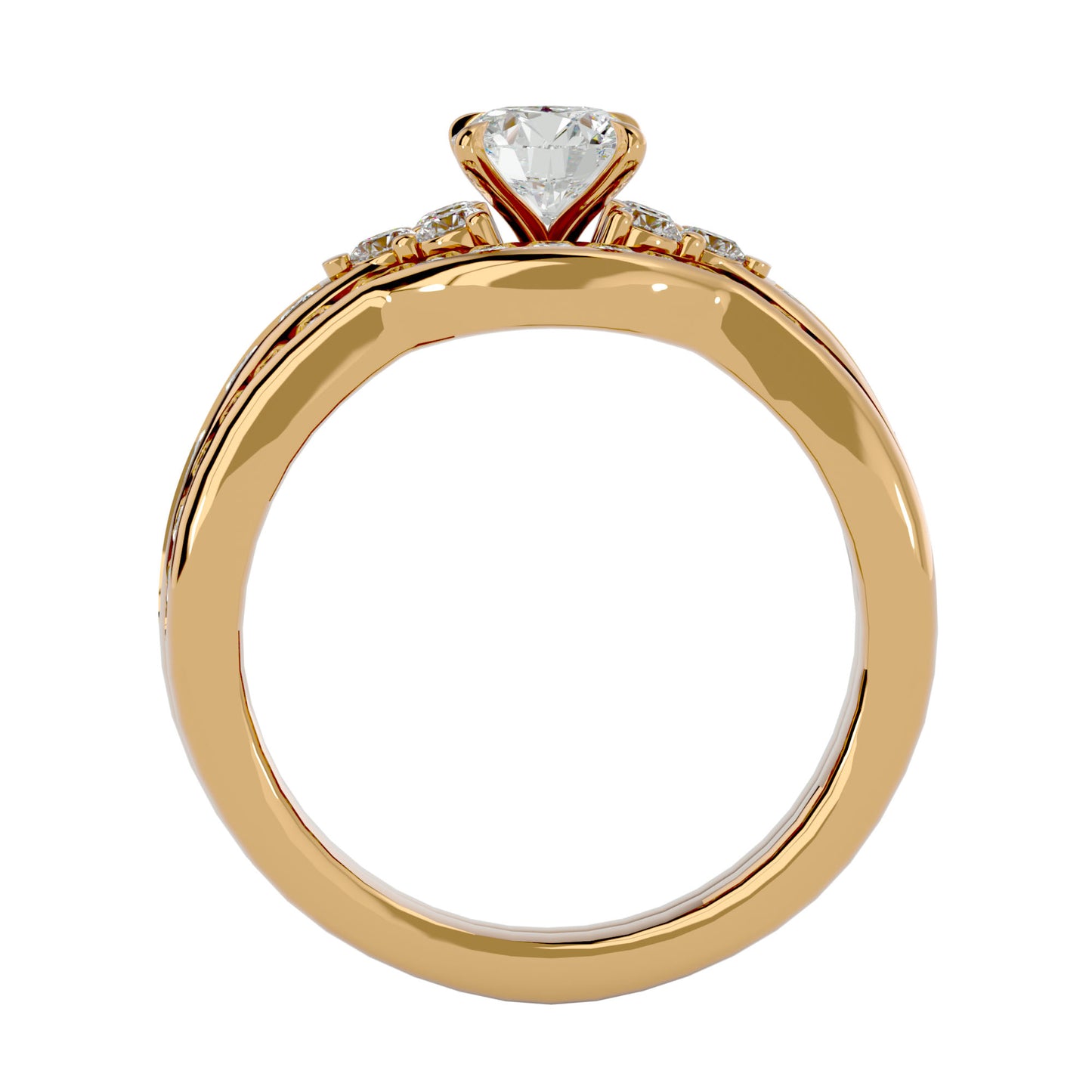 Liya diamond engagement ring with matching band