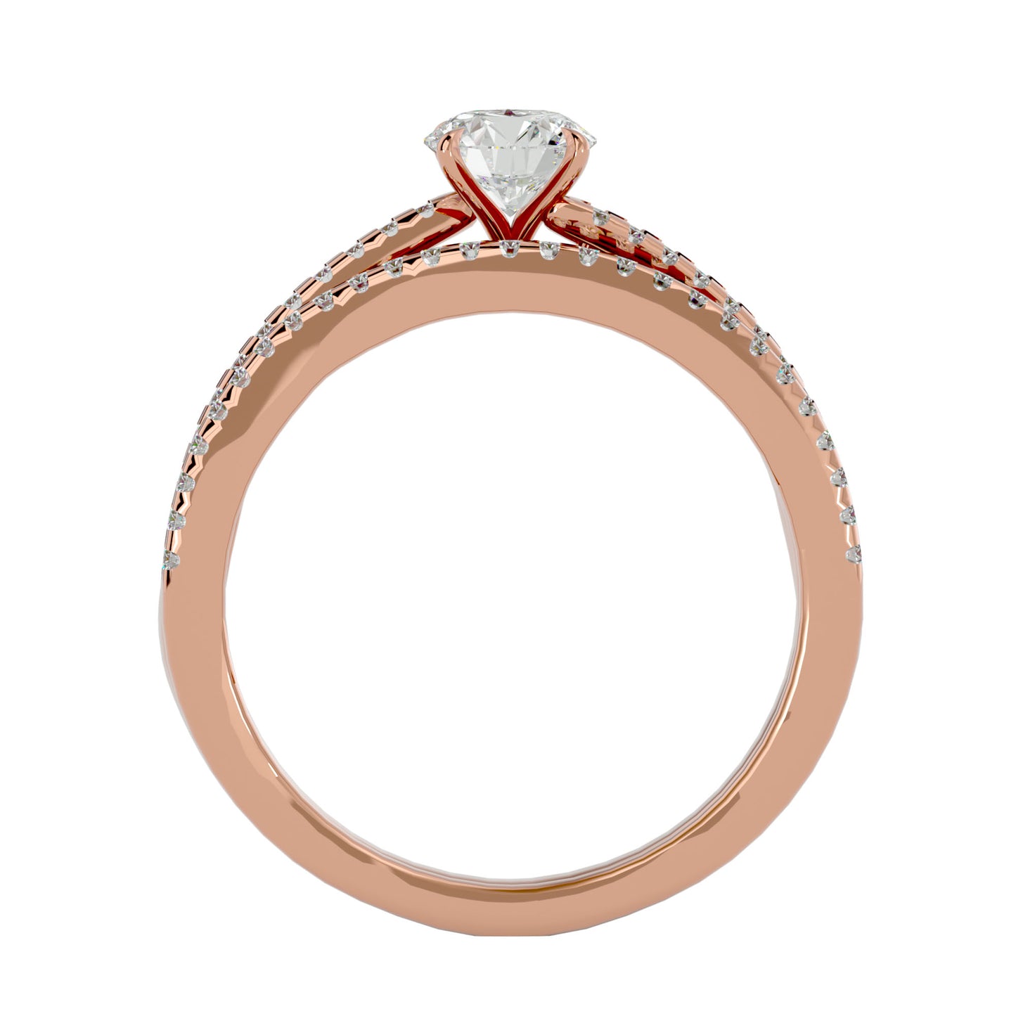Anvi solitaire diamond engagement ring with matching band