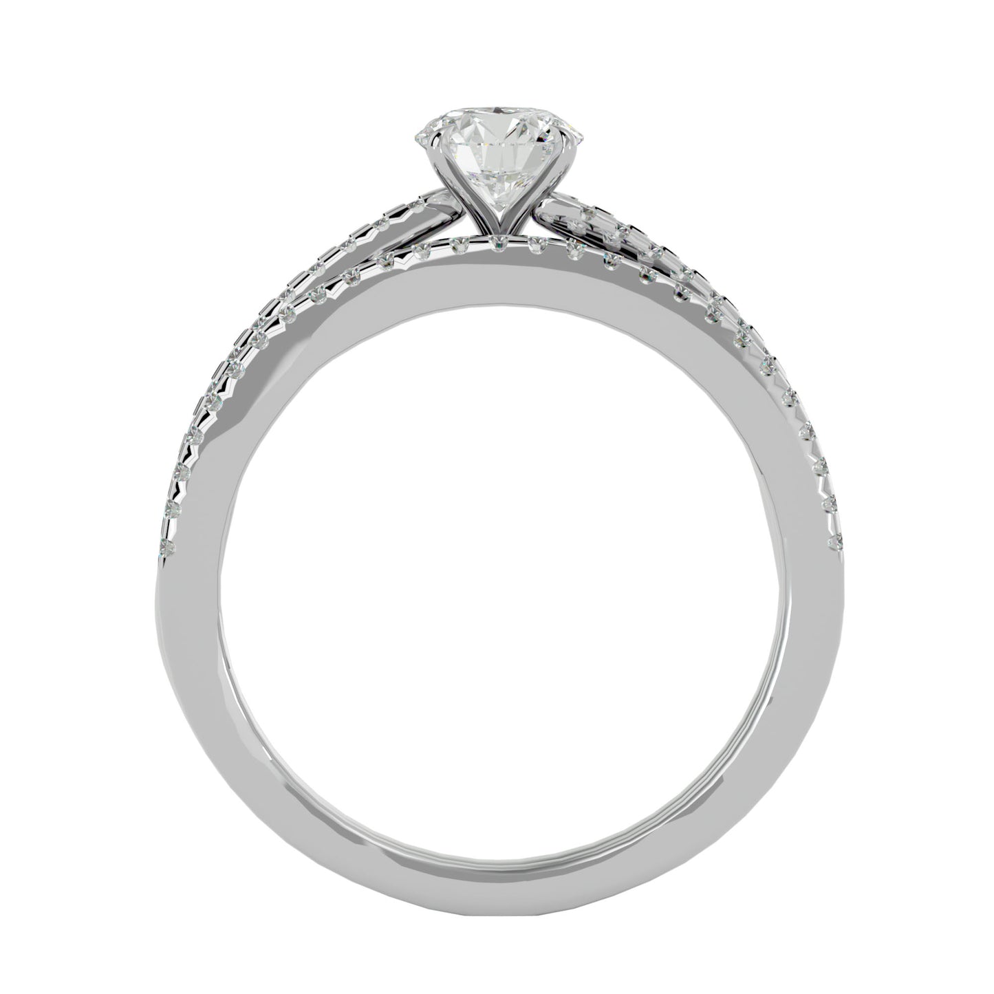 Anvi solitaire diamond engagement ring with matching band
