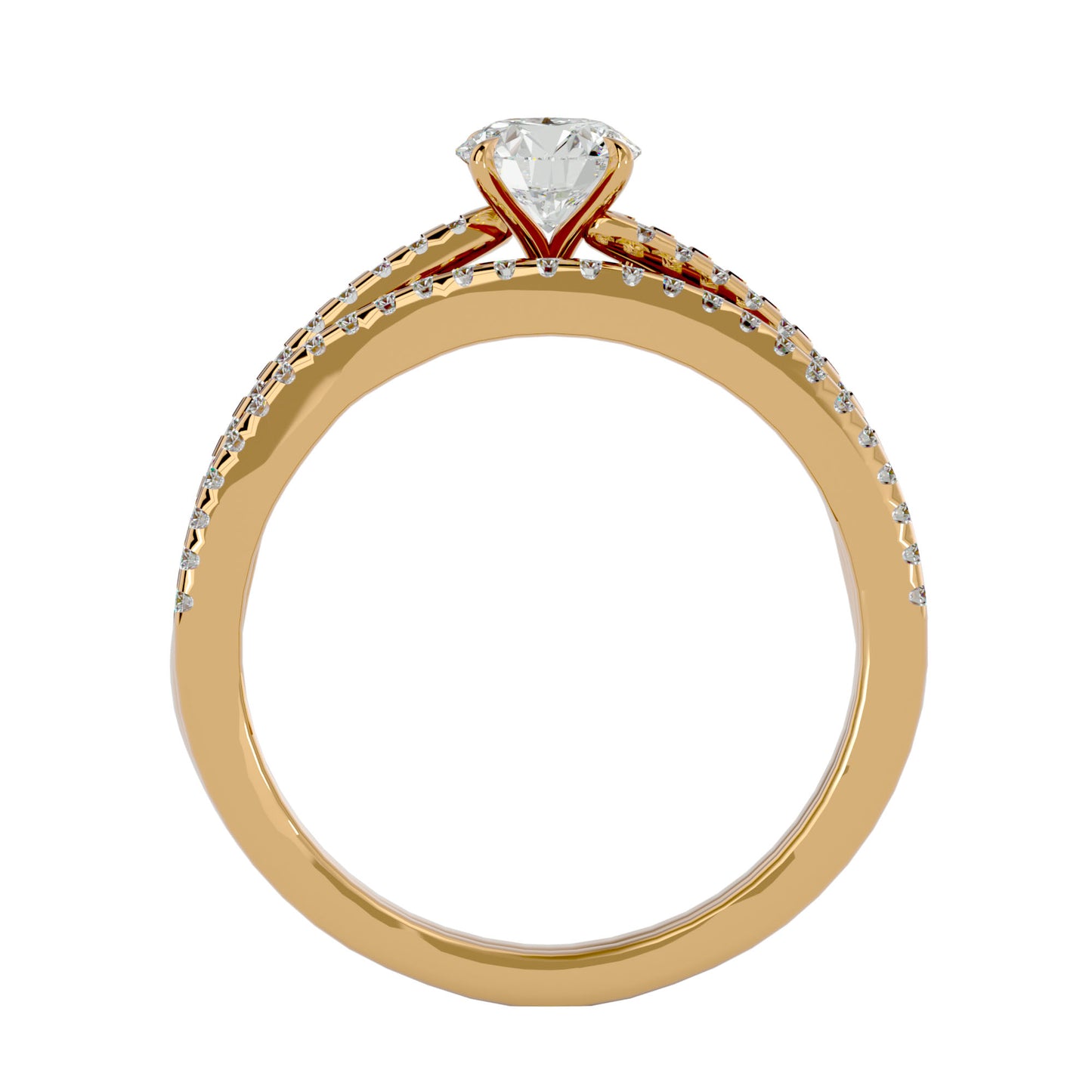 Anvi solitaire diamond engagement ring with matching band