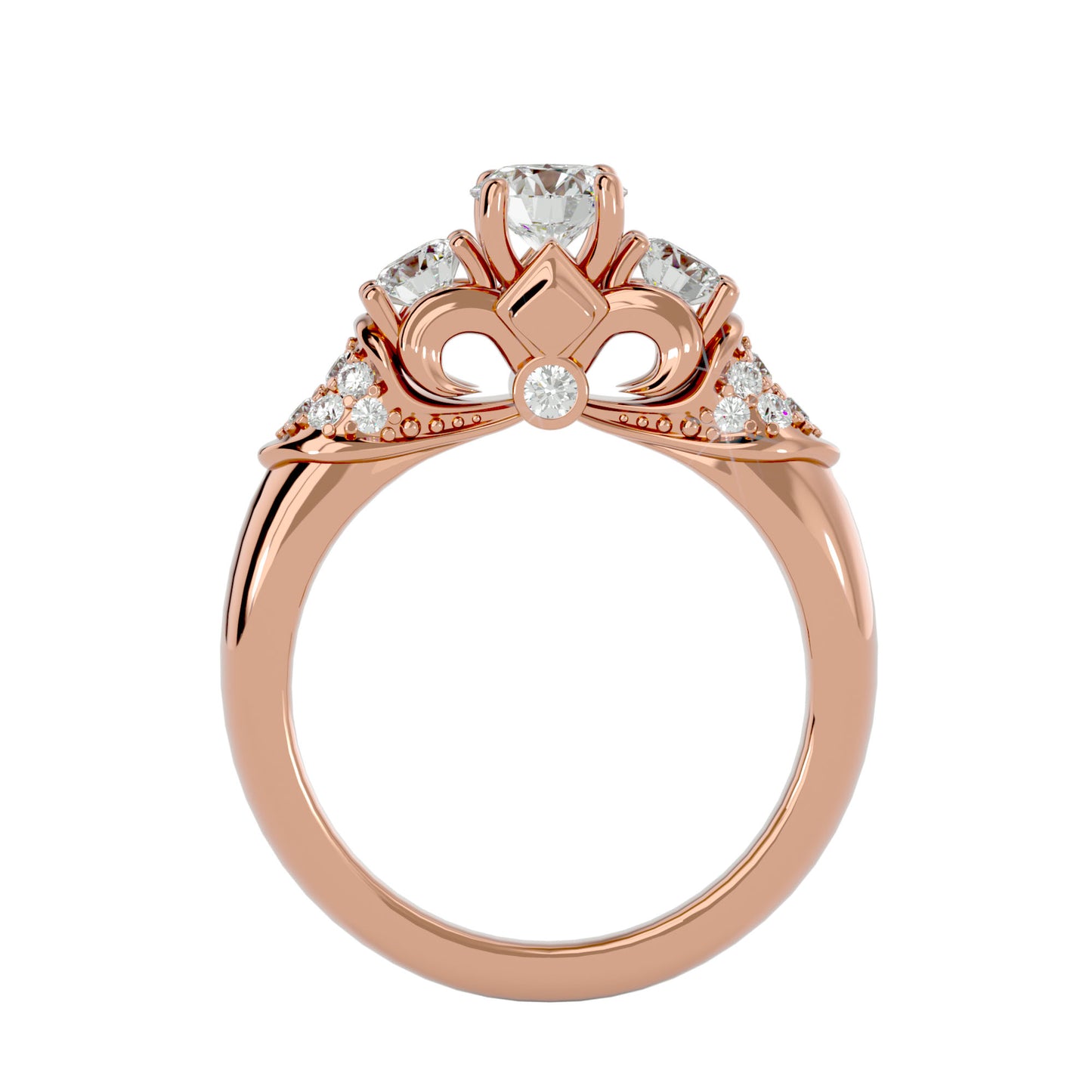 Faye three stone diamond engagement ring